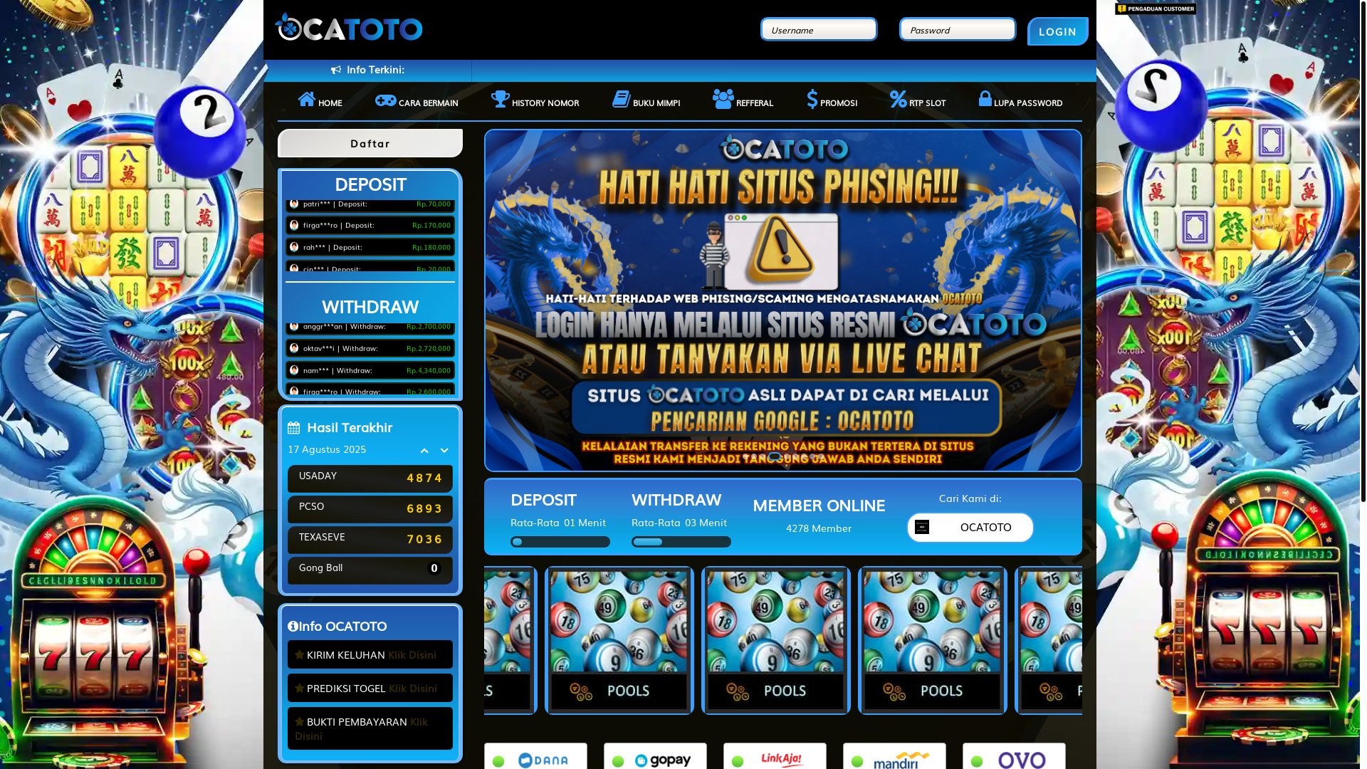 website screenshot of https://ocatotol.com/