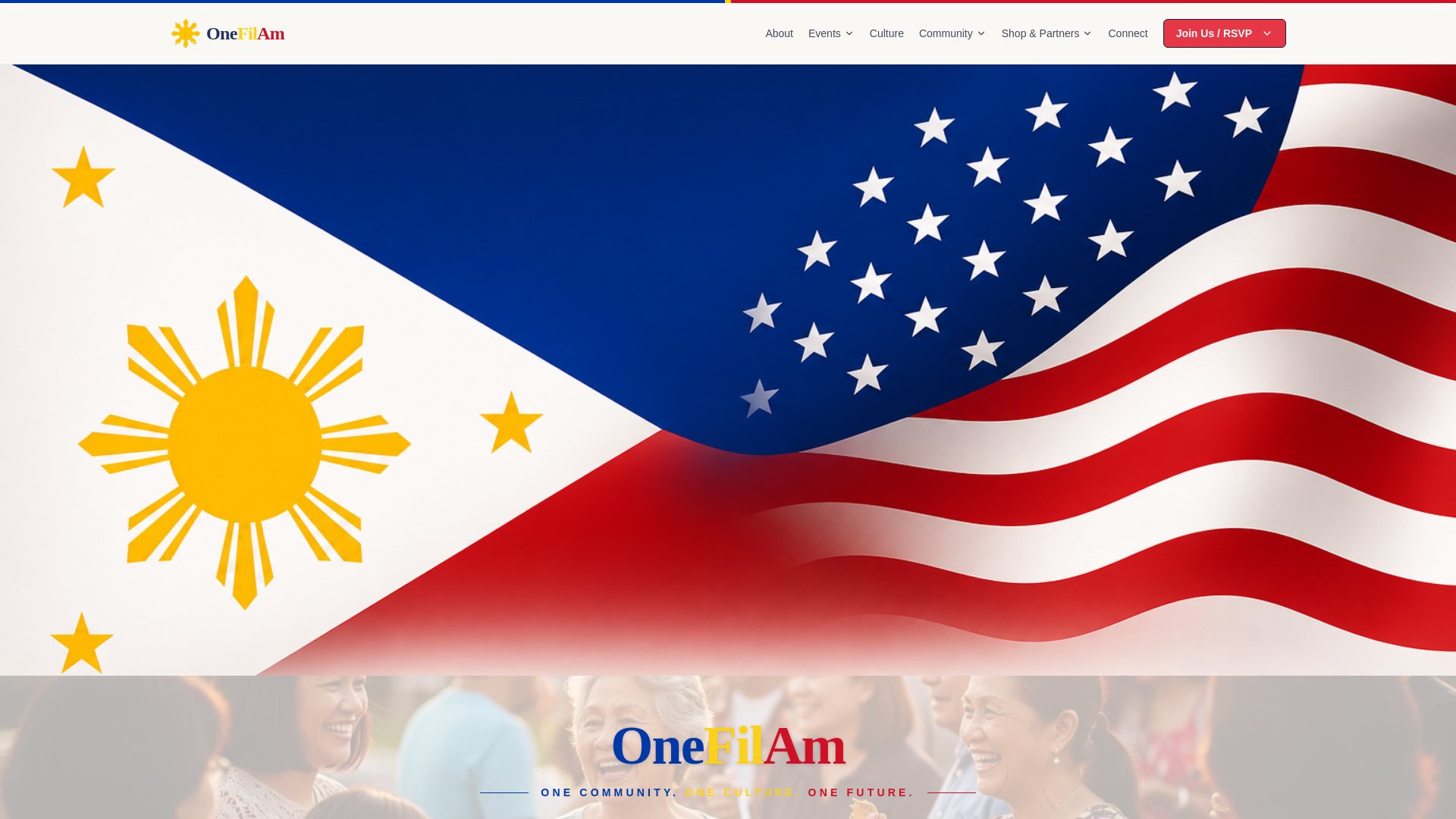 website screenshot of https://onefilamcommunity.org/