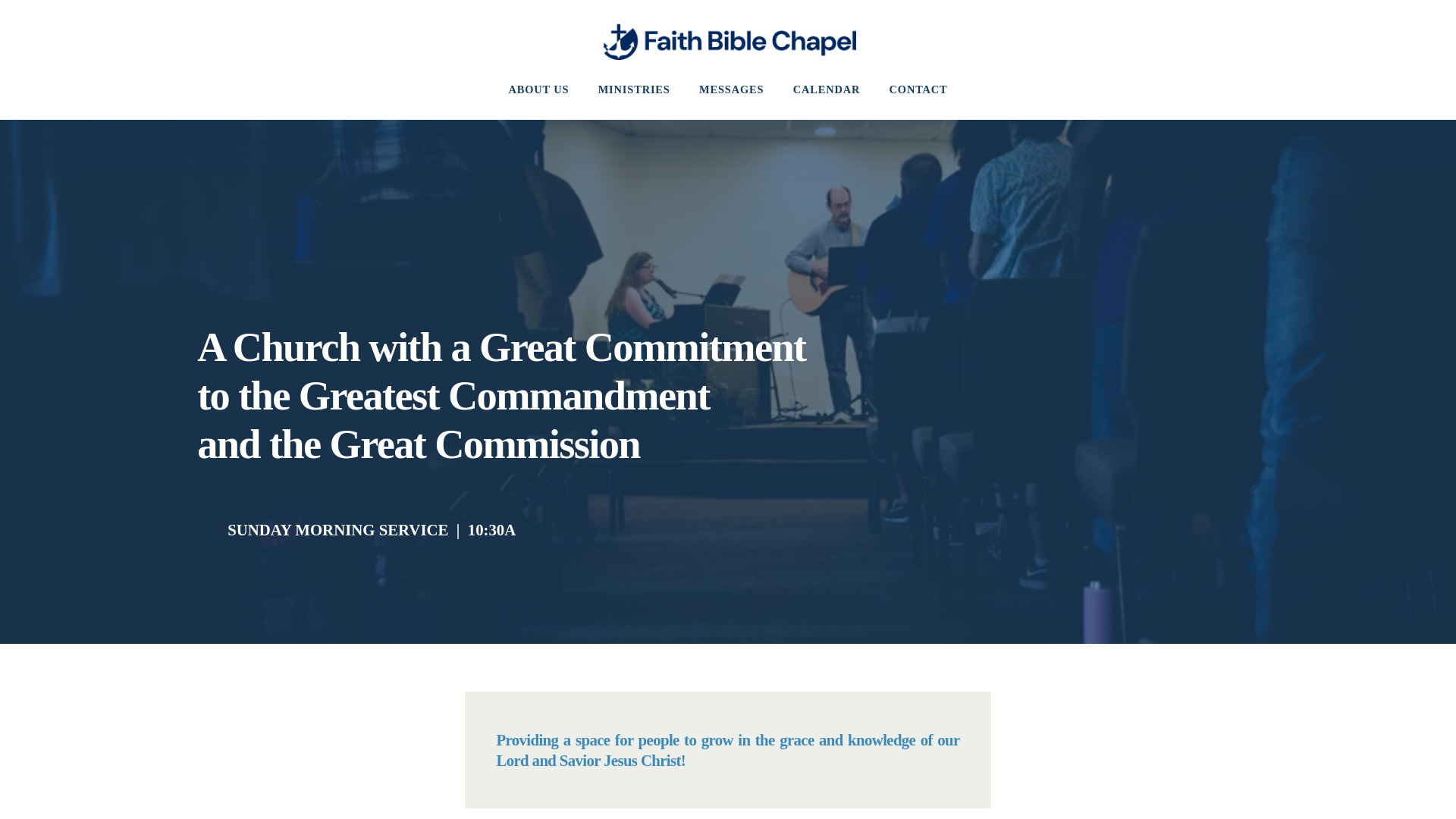 website screenshot of https://faithbiblechapel.net/