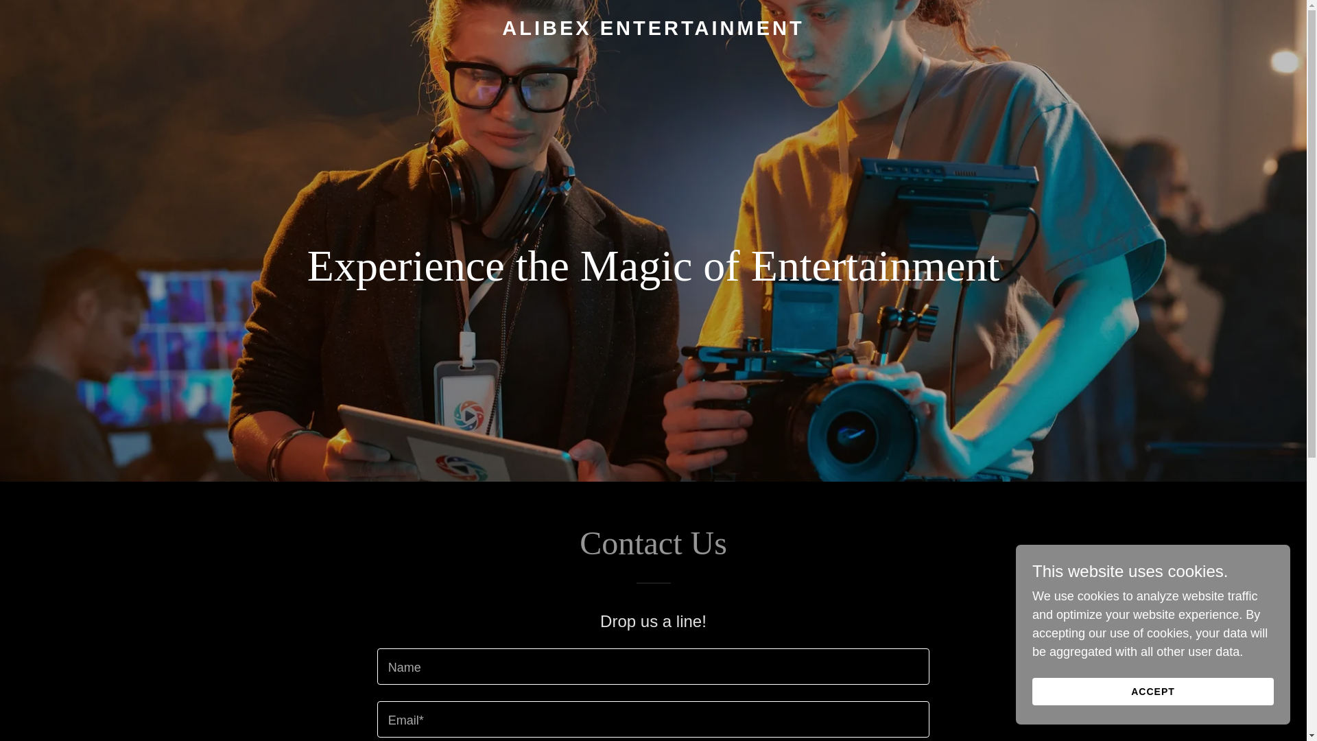 website screenshot of https://alibexentertainment.com/