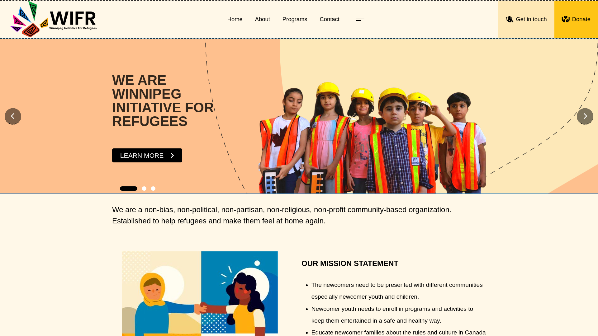 website screenshot of https://winnipeginitiative.ca/