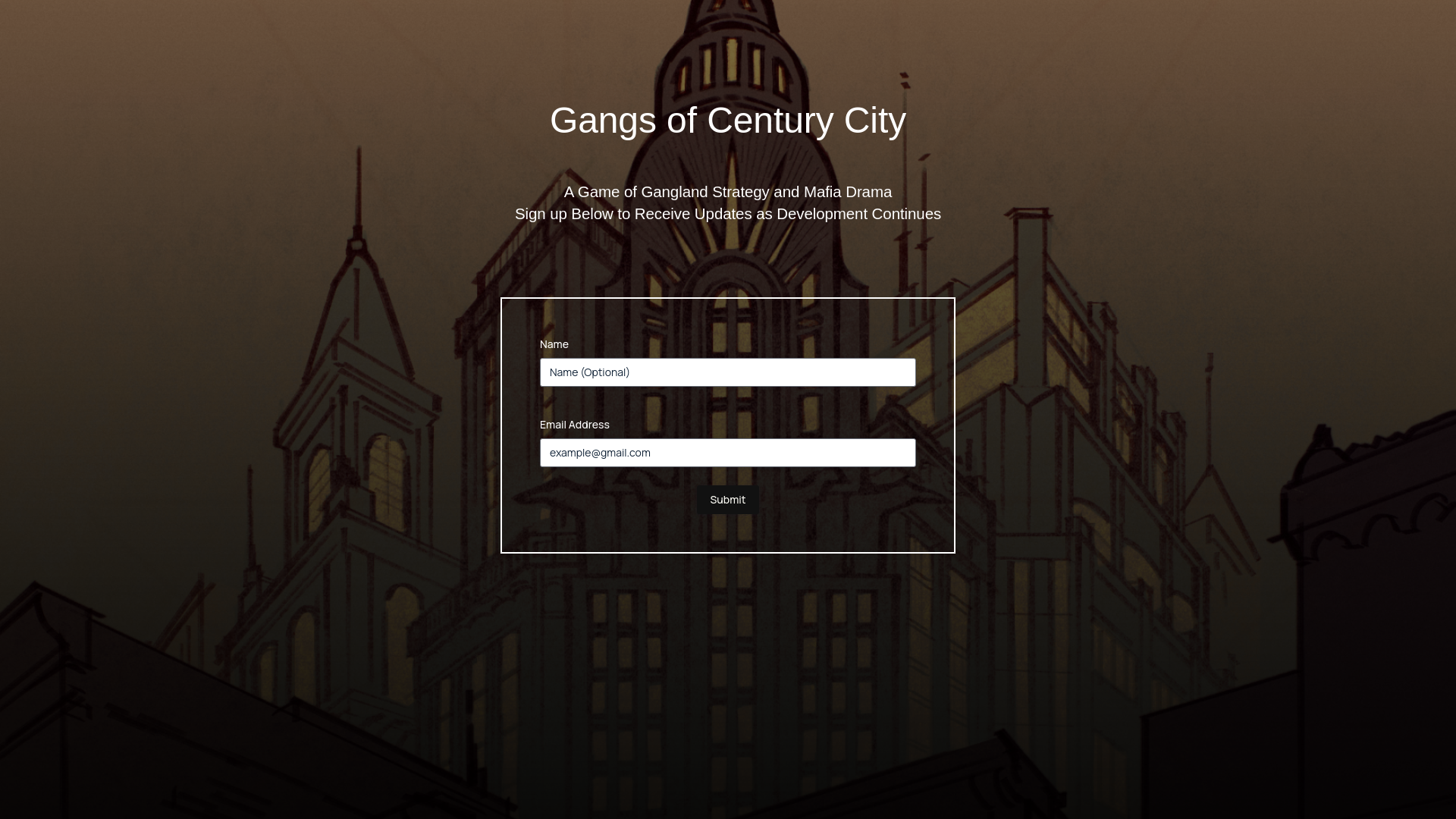 website screenshot of https://gangsofcenturycity.com/