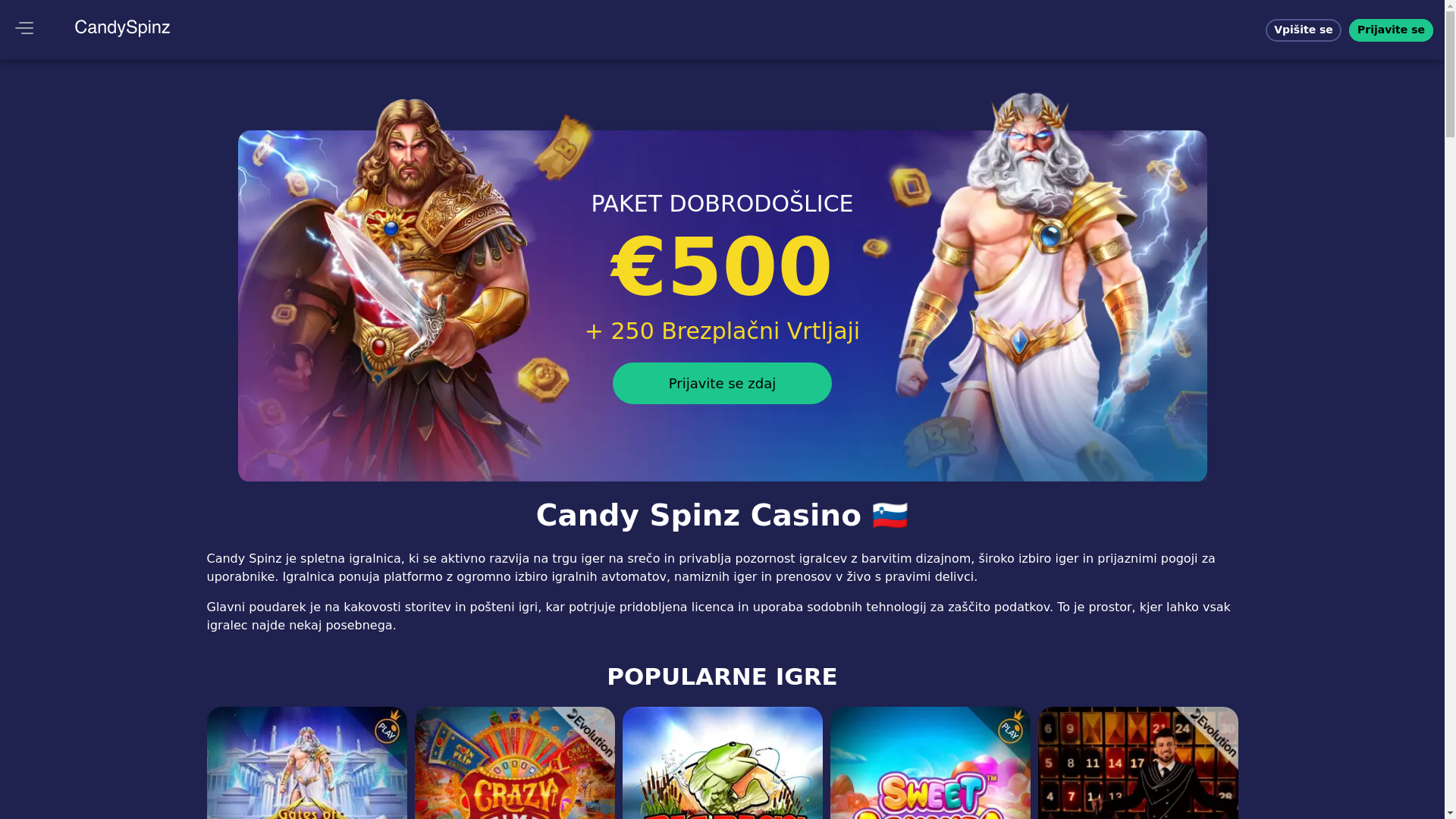 website screenshot of https://candyspinz-si.pages.dev/