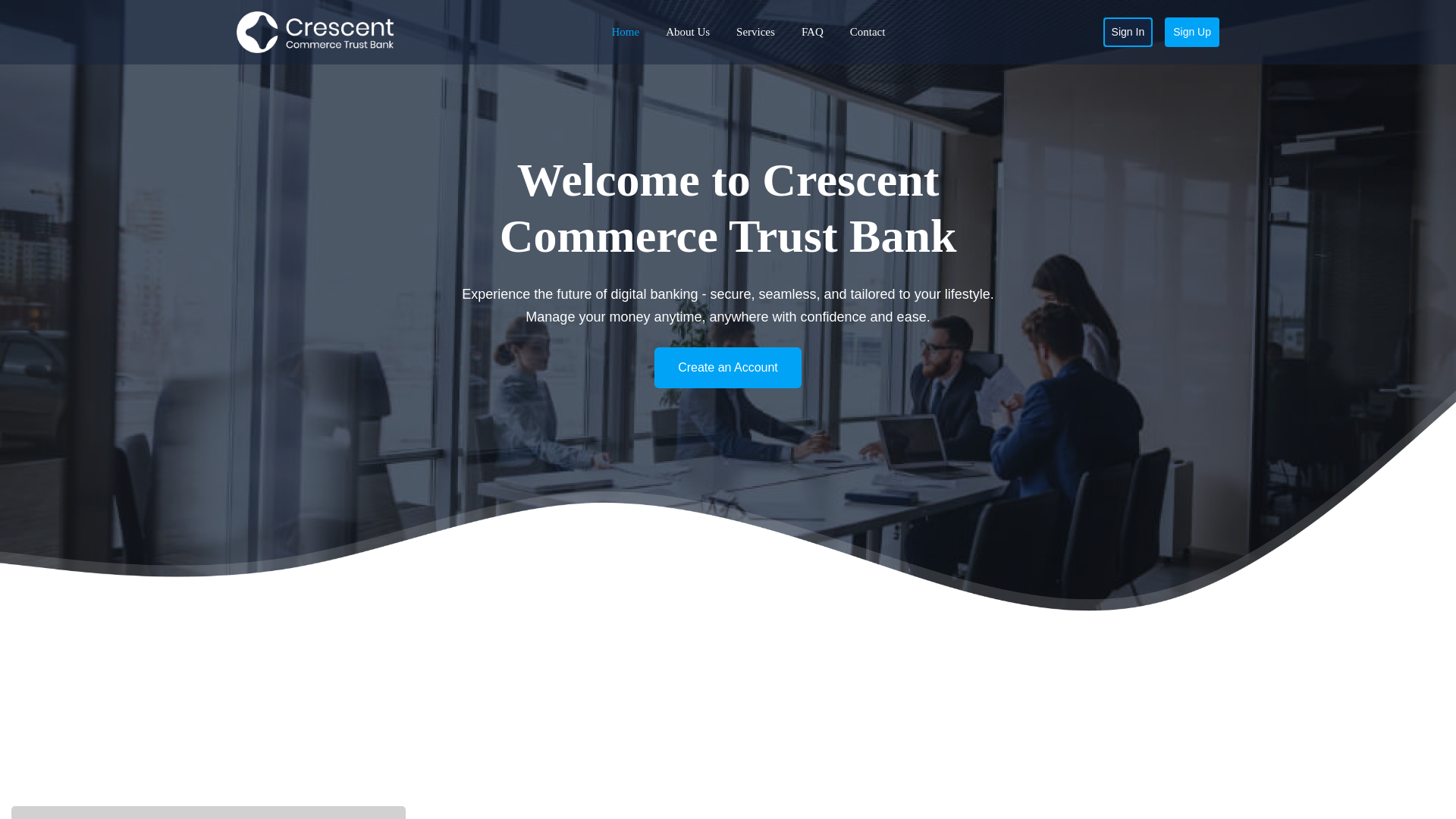 website screenshot of https://crescentcommercetrust.com/
