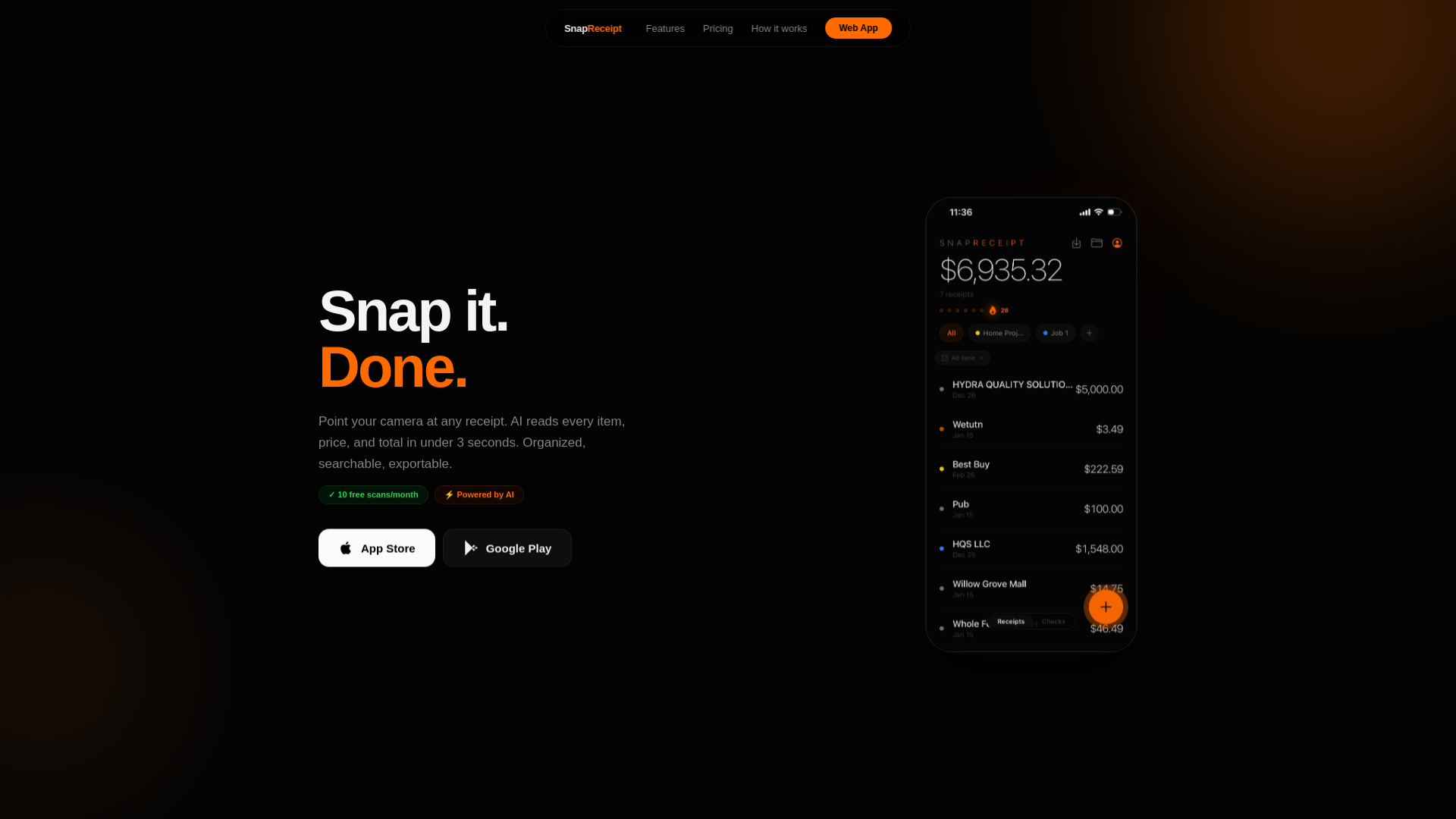 website screenshot of https://snapreceipt-site.pages.dev/