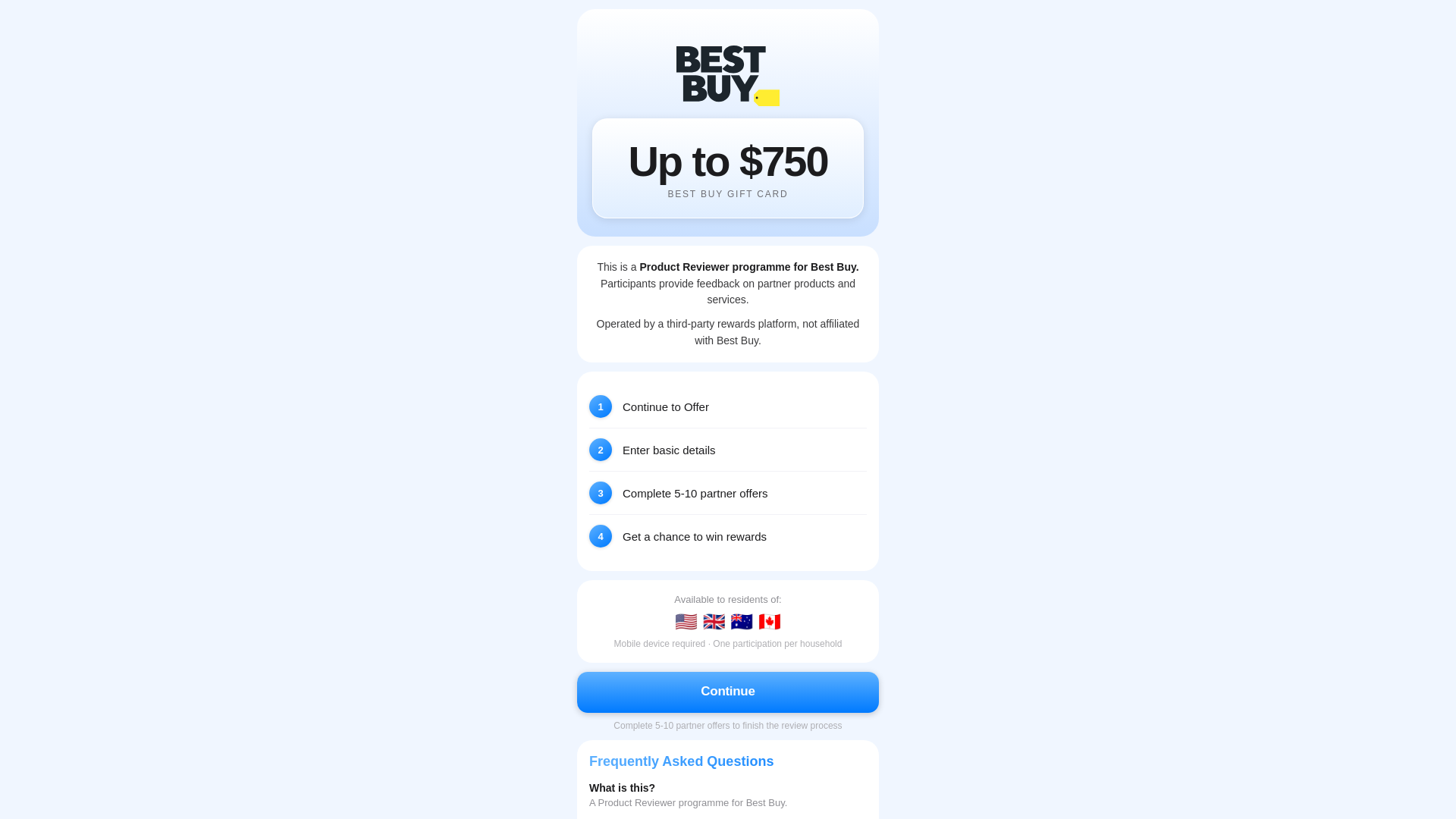 website screenshot of https://bestbuy.reviewerprogrm.com/