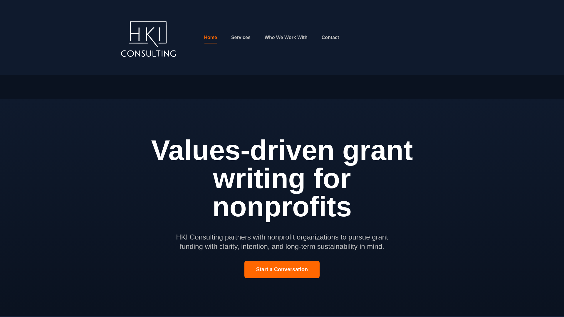 website screenshot of https://hkiconsulting.com/