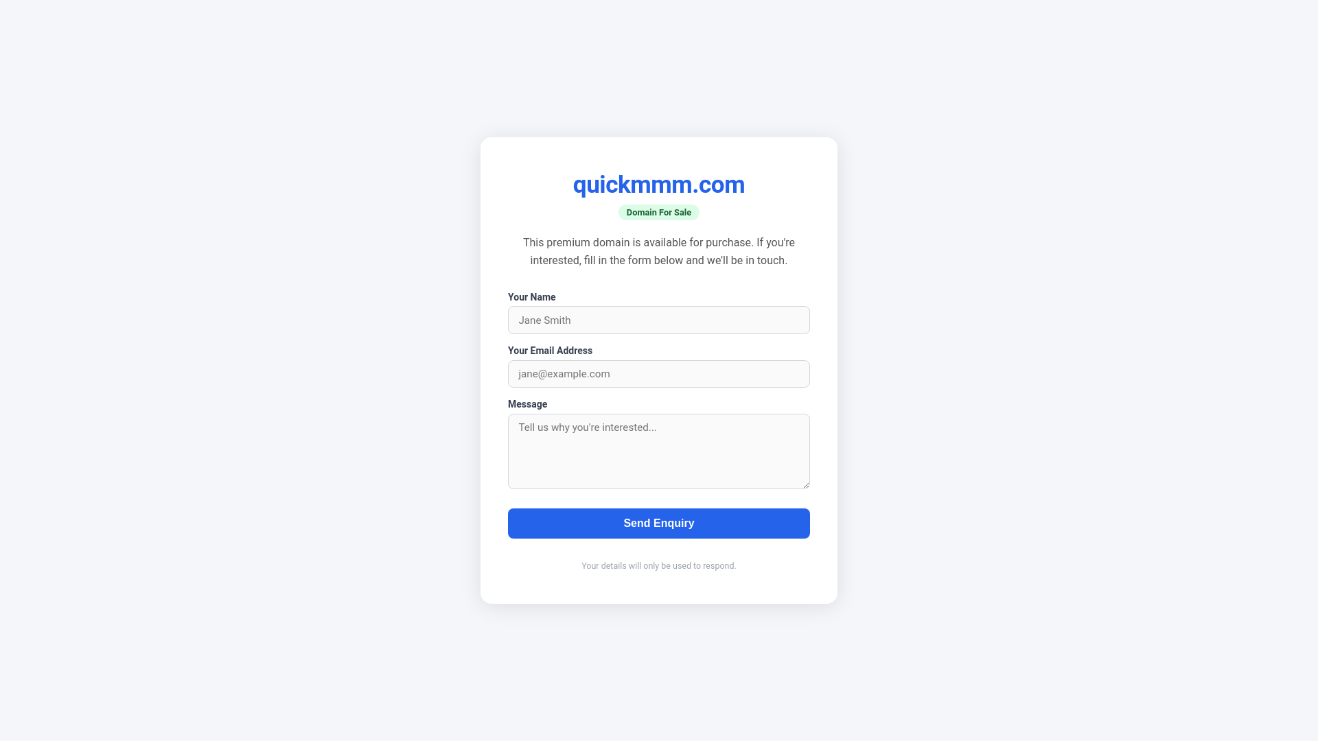 website screenshot of https://quickmmm-domain-sale.pages.dev/
