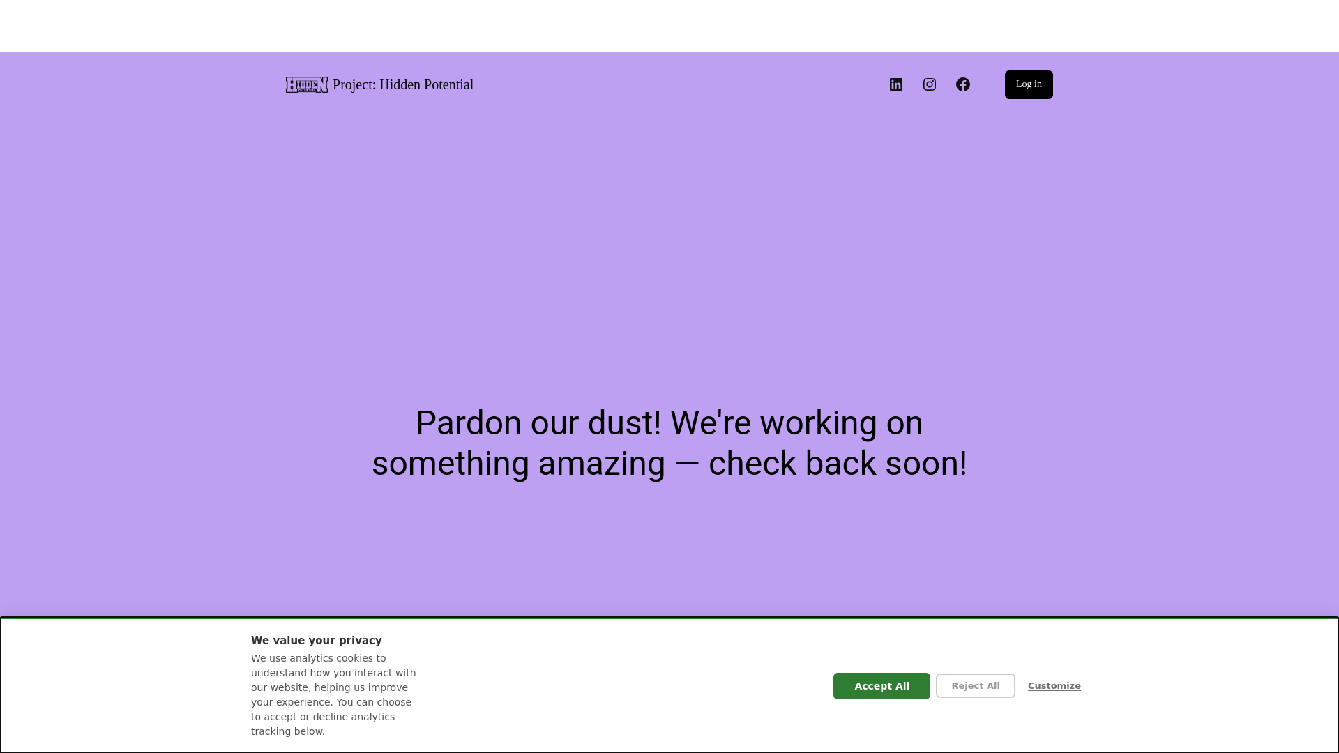website screenshot of https://projecthiddenpotential.com/