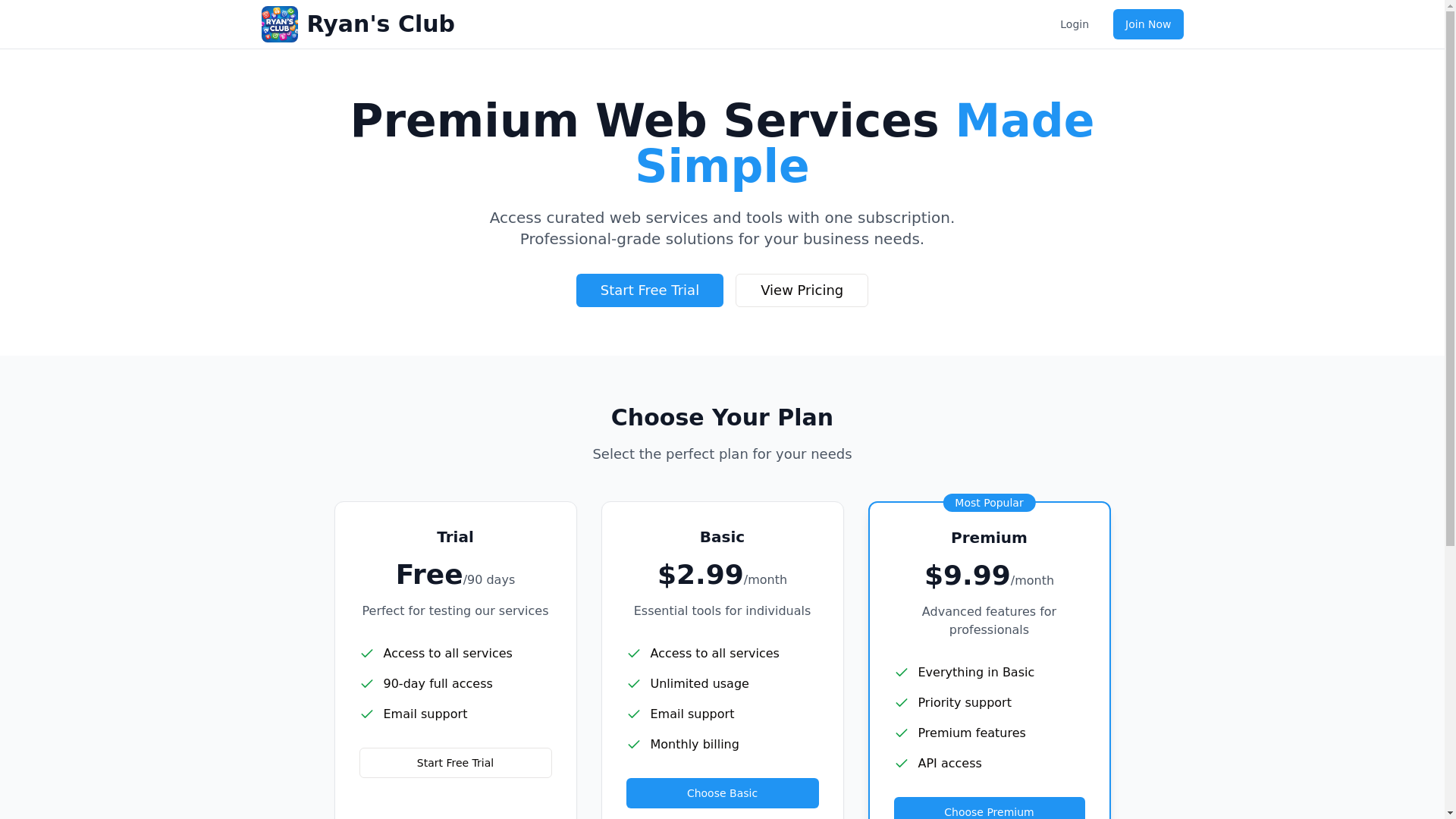 website screenshot of https://ryanxclub.com/