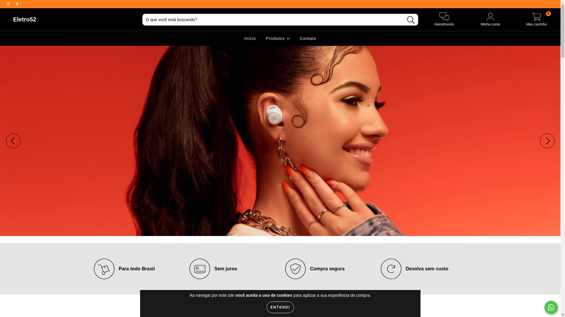 website screenshot of https://lojaeletro52.com.br/