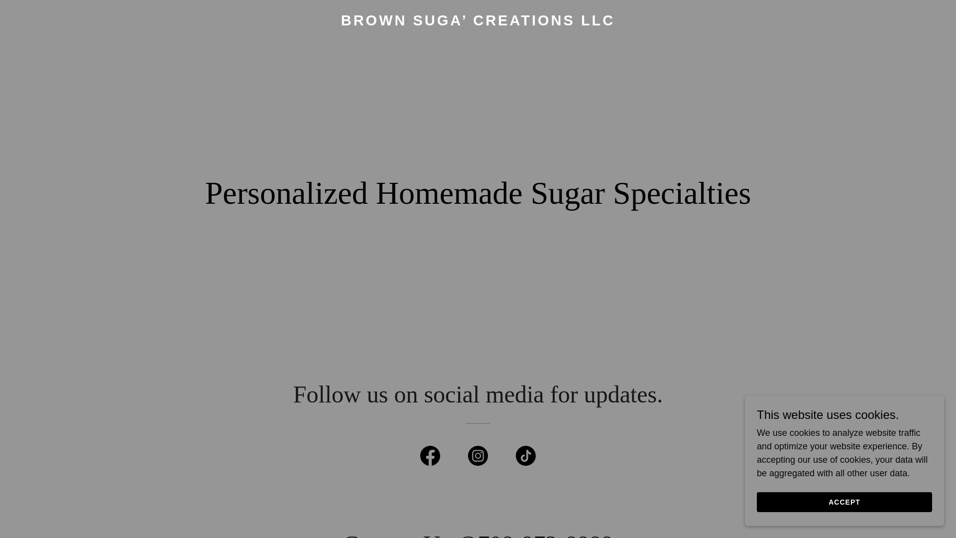 website screenshot of https://brownsugacreation.com