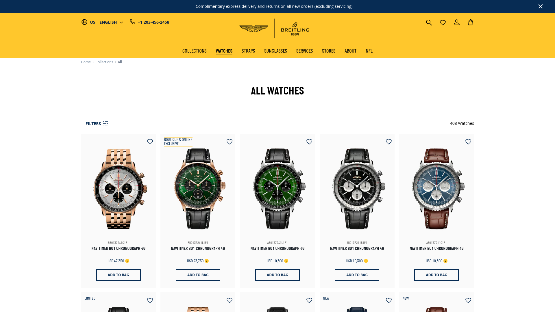 website screenshot of https://watches-breitling.org