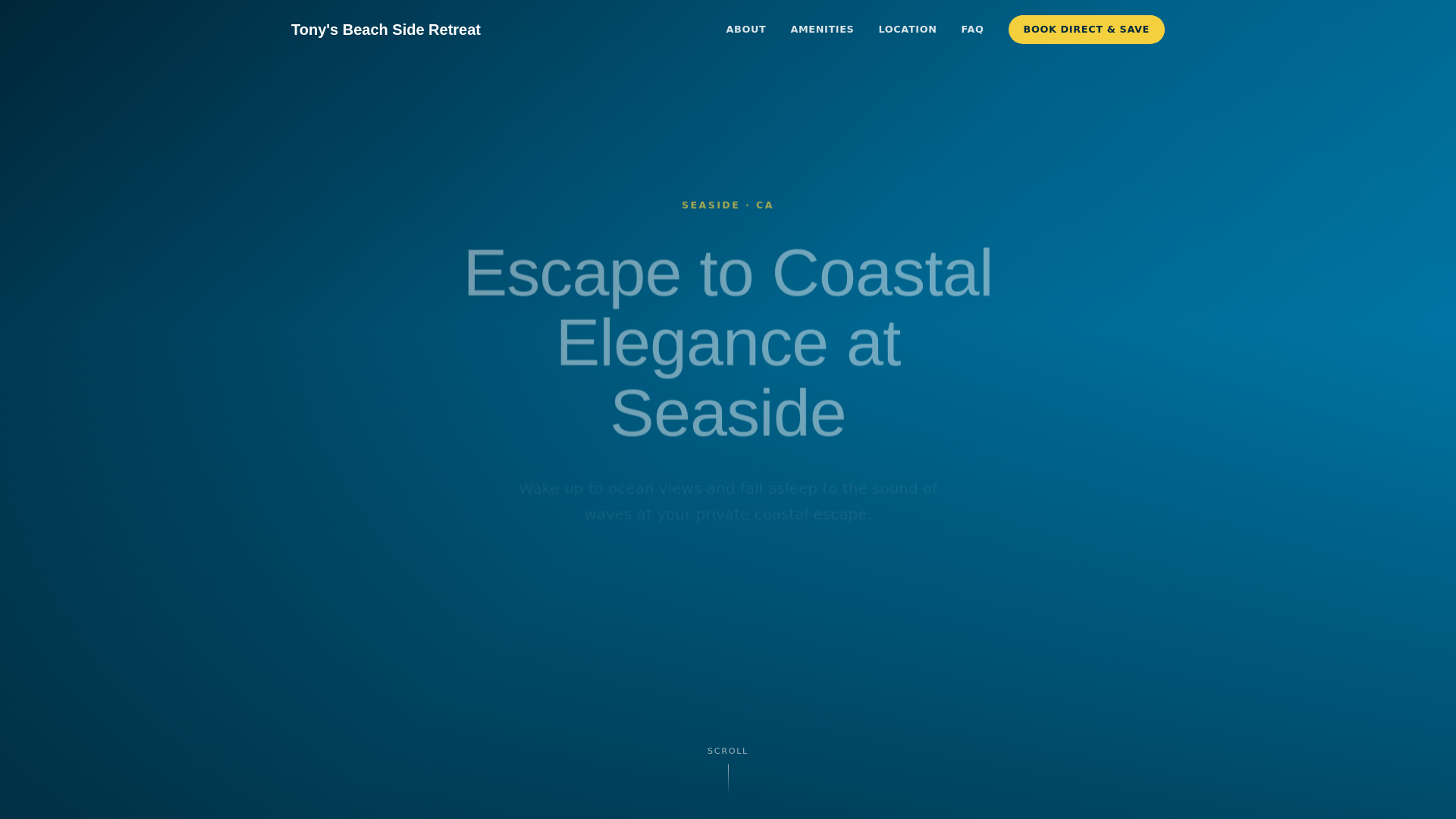 website screenshot of https://str-tony-s-beach-side-retreat.pages.dev/