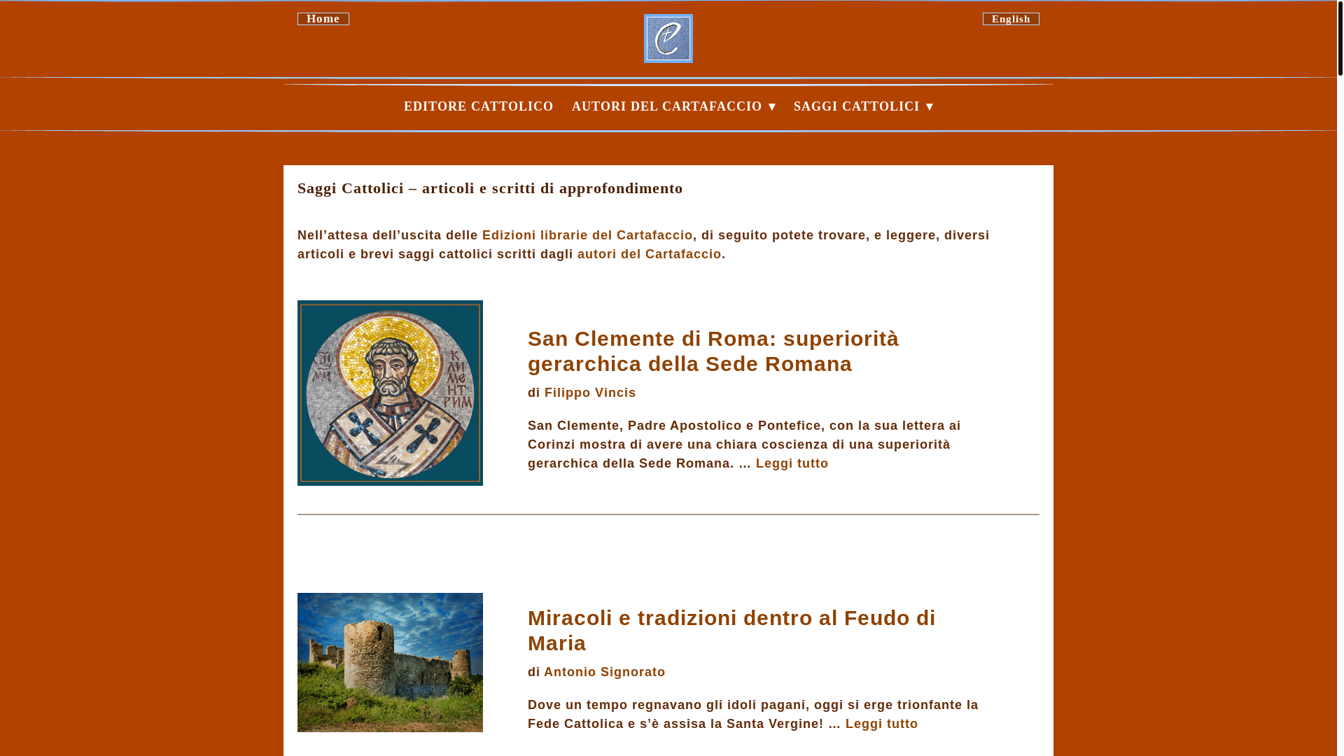 website screenshot of https://saggicattolici.com/