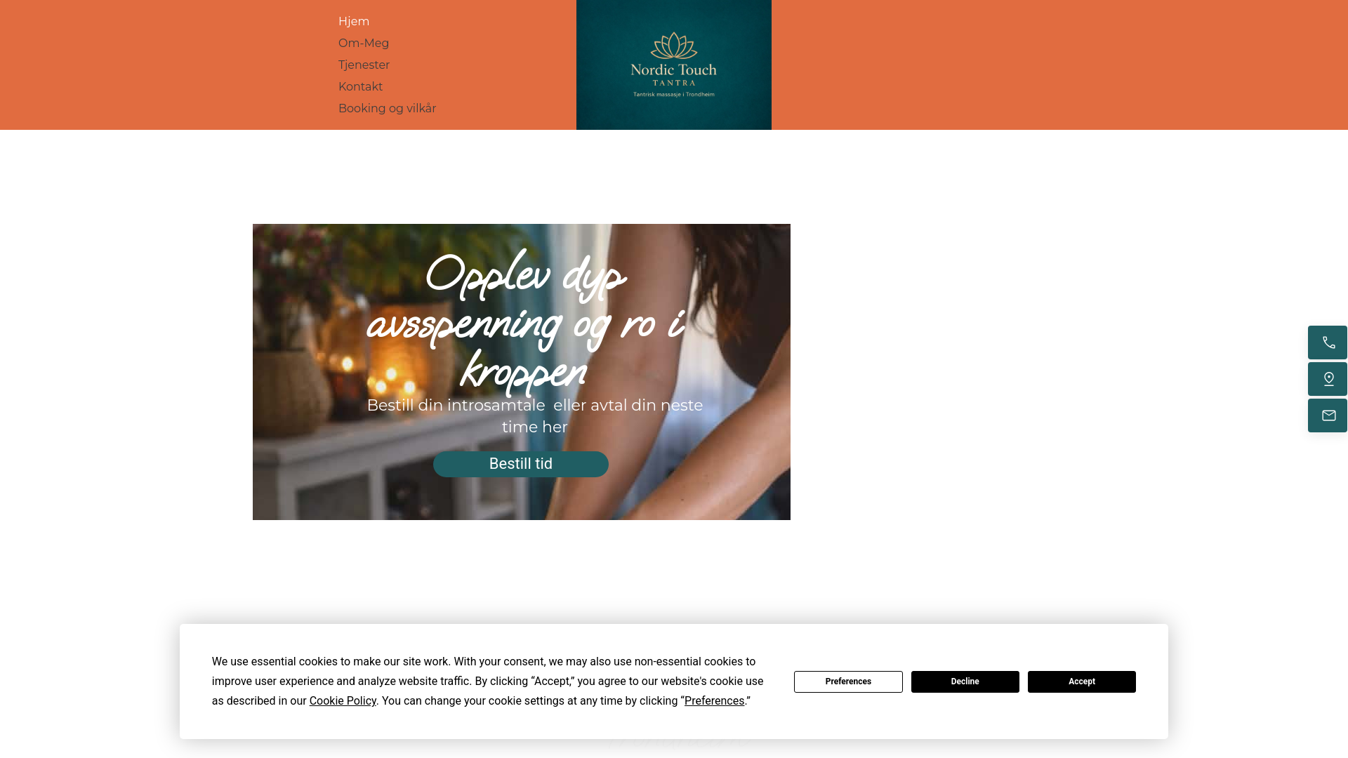 website screenshot of https://nordictouchtantra.no/