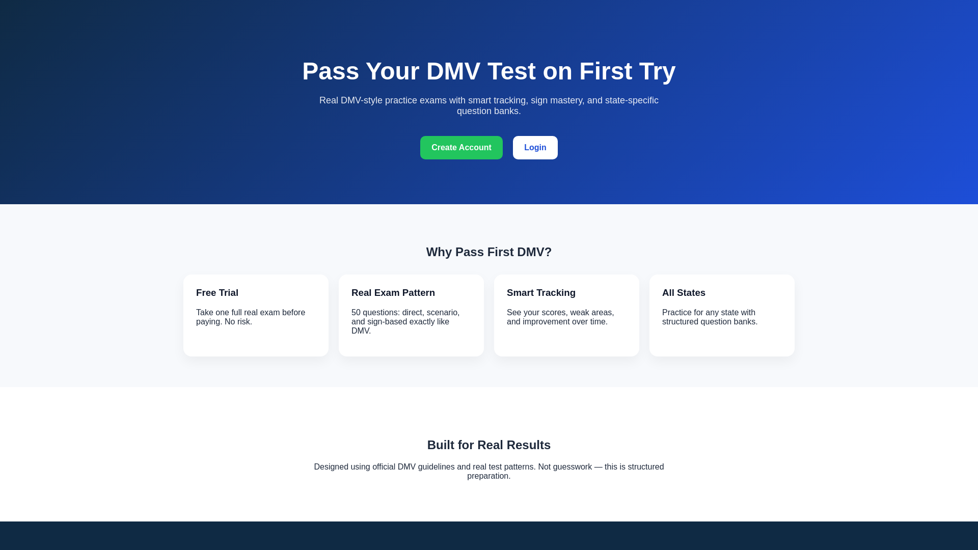 website screenshot of https://passfirstdmv.com/