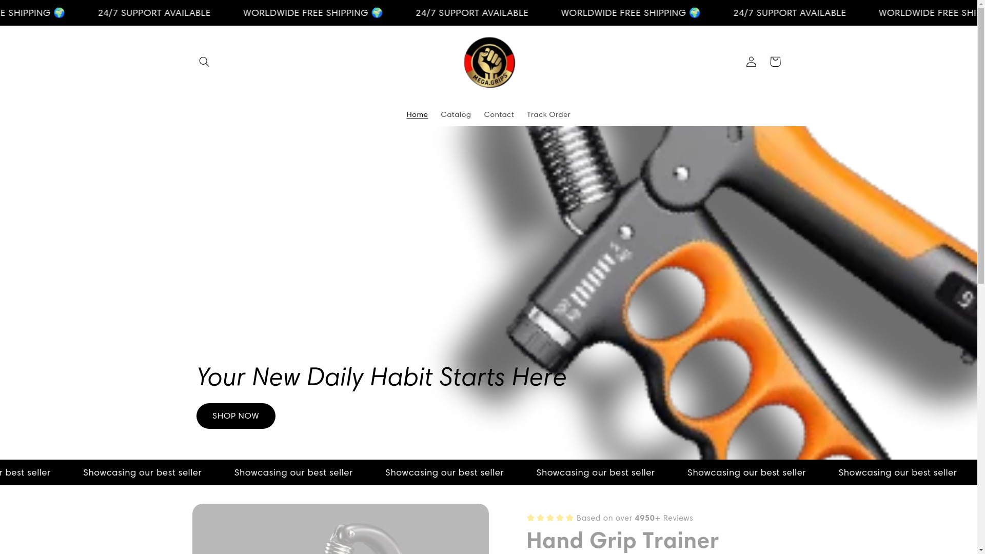 website screenshot of https://megagrips.shop/