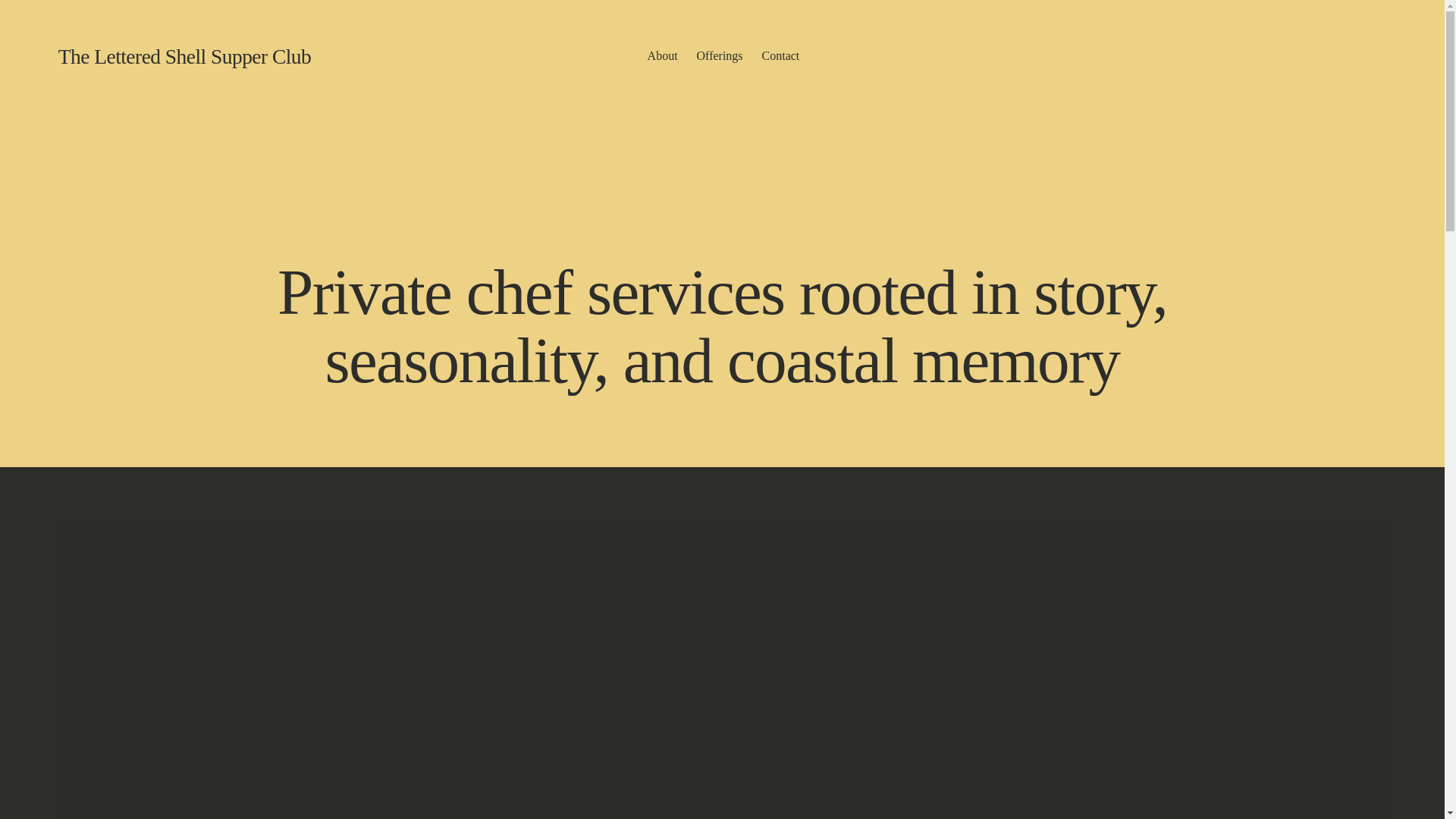 website screenshot of https://letteredshellsupper.com/