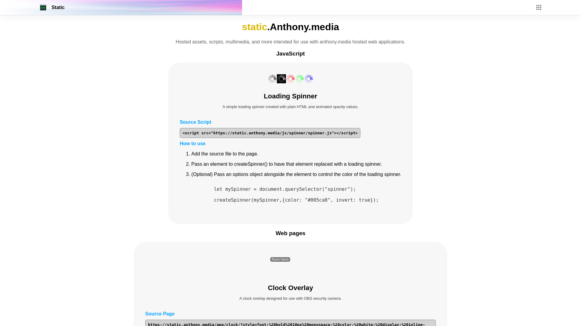 website screenshot of https://static-anthony-media.pages.dev/