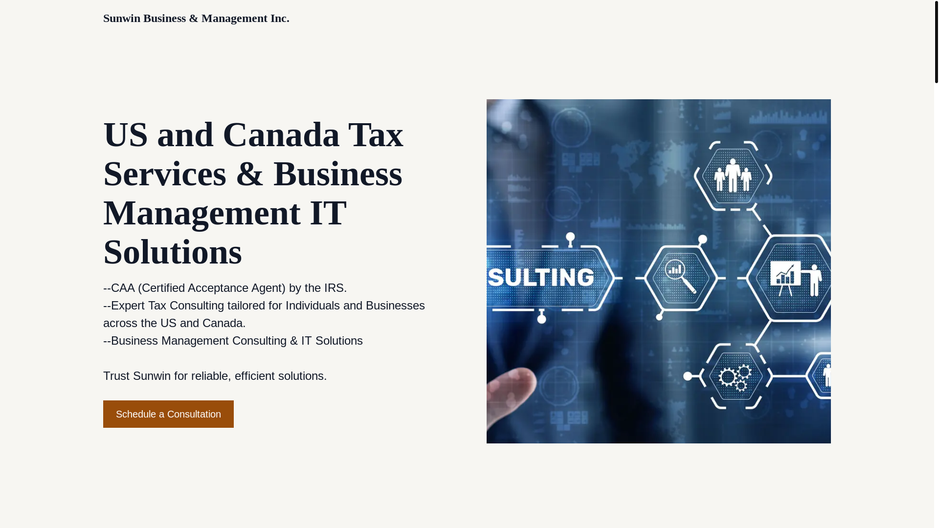 website screenshot of https://sunwinbusinessmanage.com/