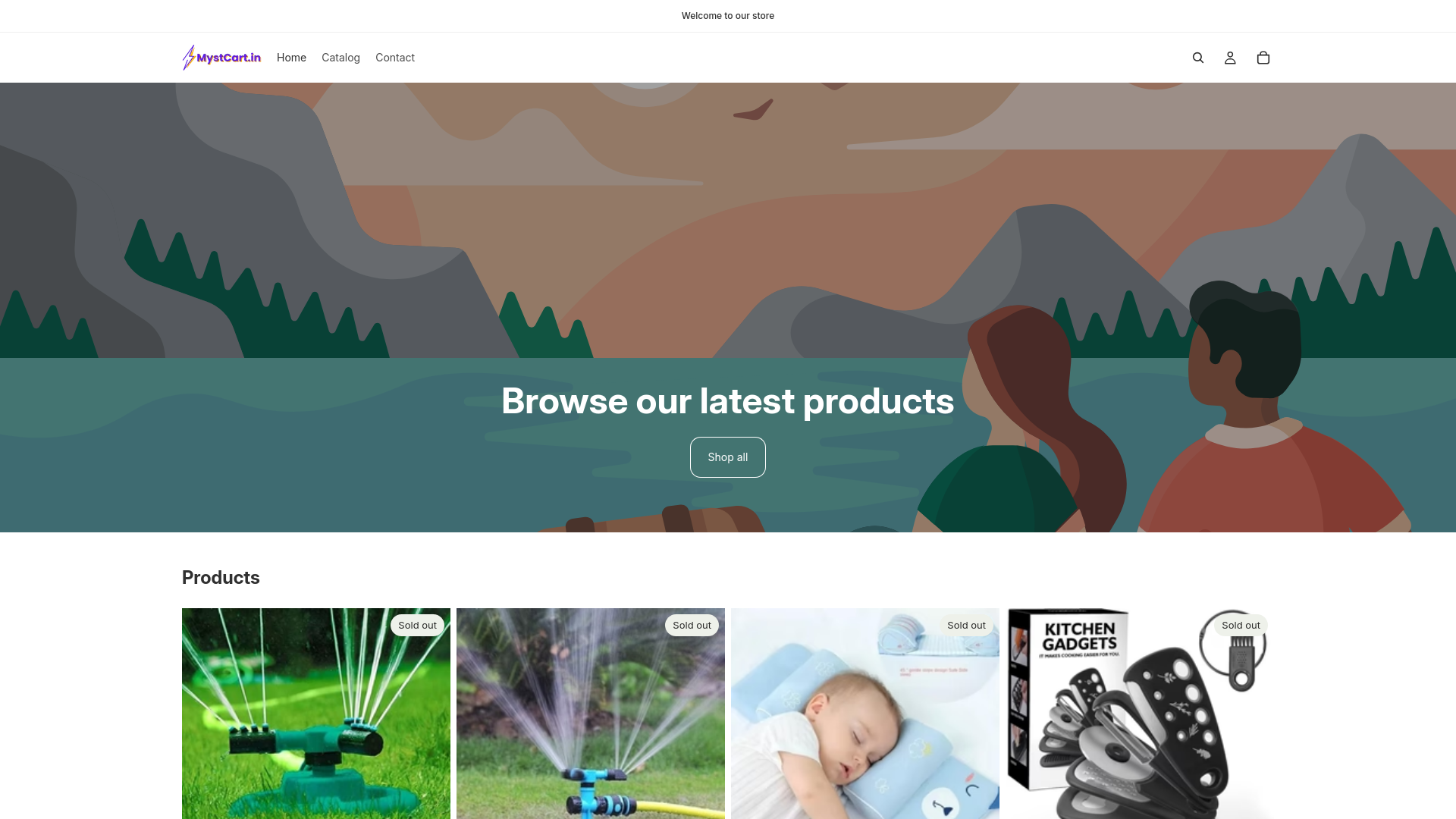 website screenshot of https://mystcart.in/