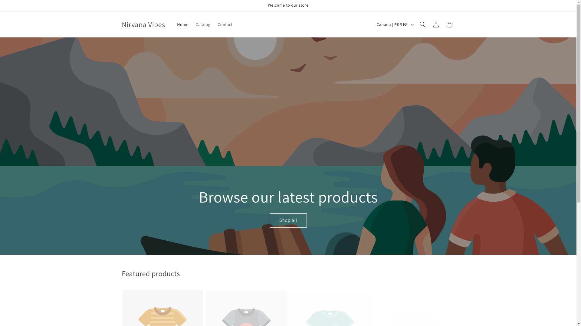 website screenshot of https://nirvanavibesstore.com/
