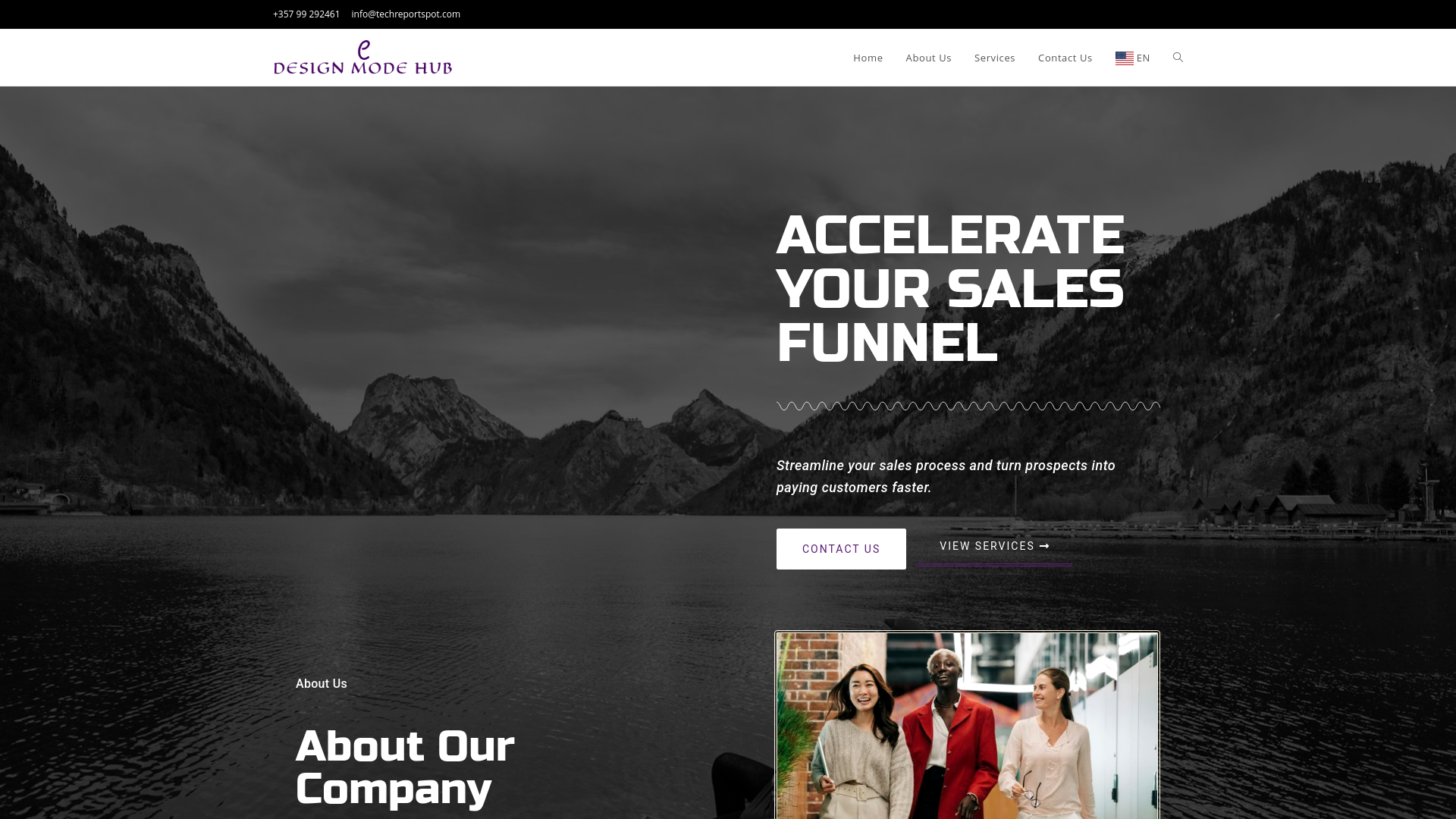 website screenshot of https://techreportspot.com