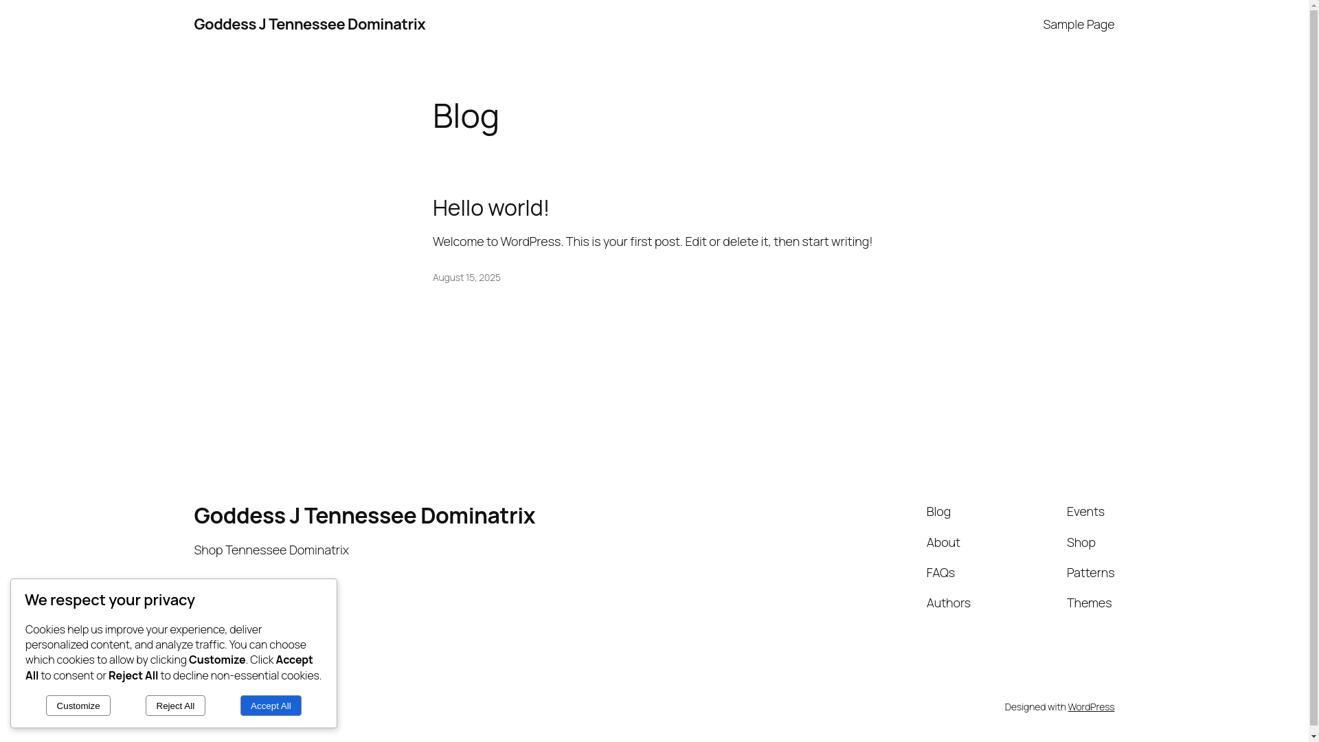 website screenshot of https://shoptennesseedominatrix.com/