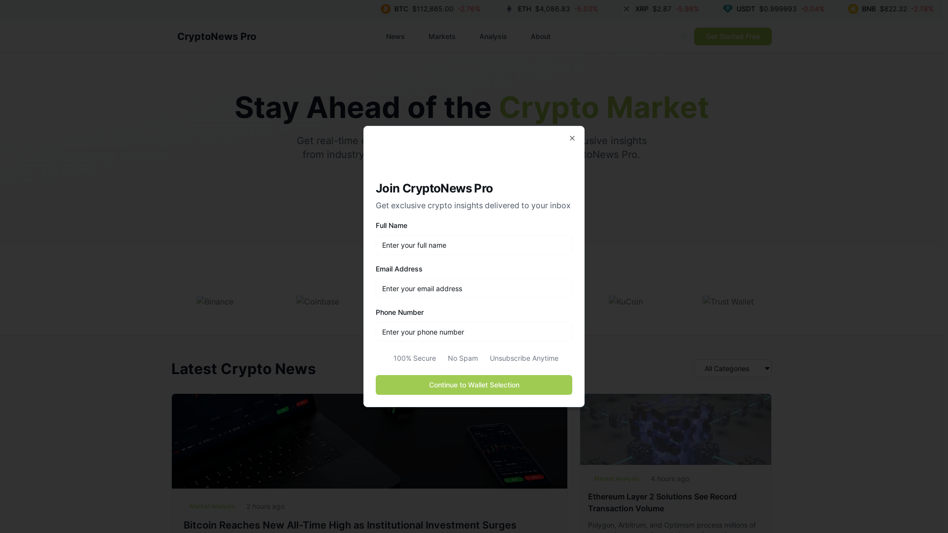 website screenshot of https://cryptonewspro.net/
