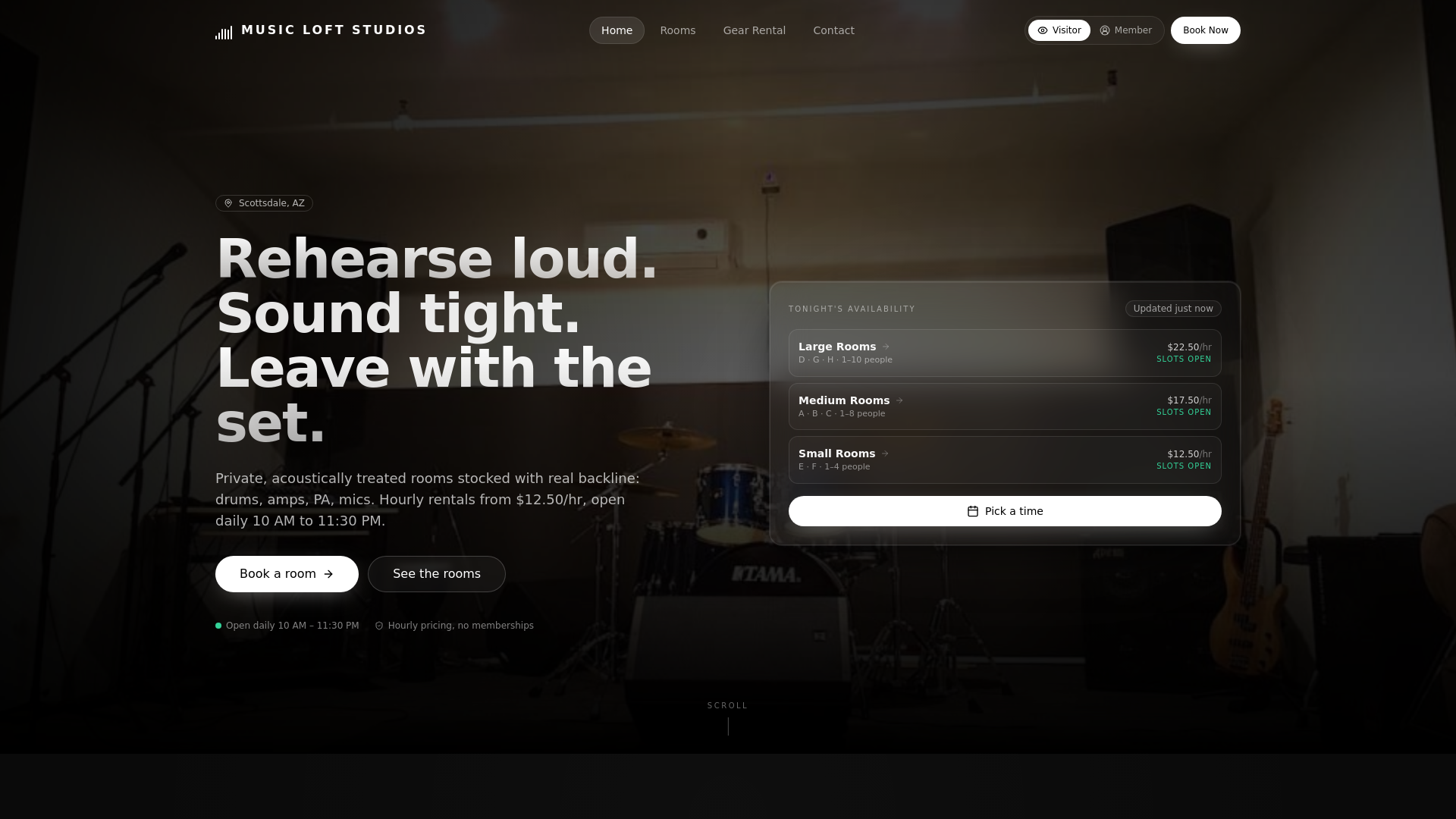 website screenshot of https://musicloftrehearsalstudios.pages.dev/