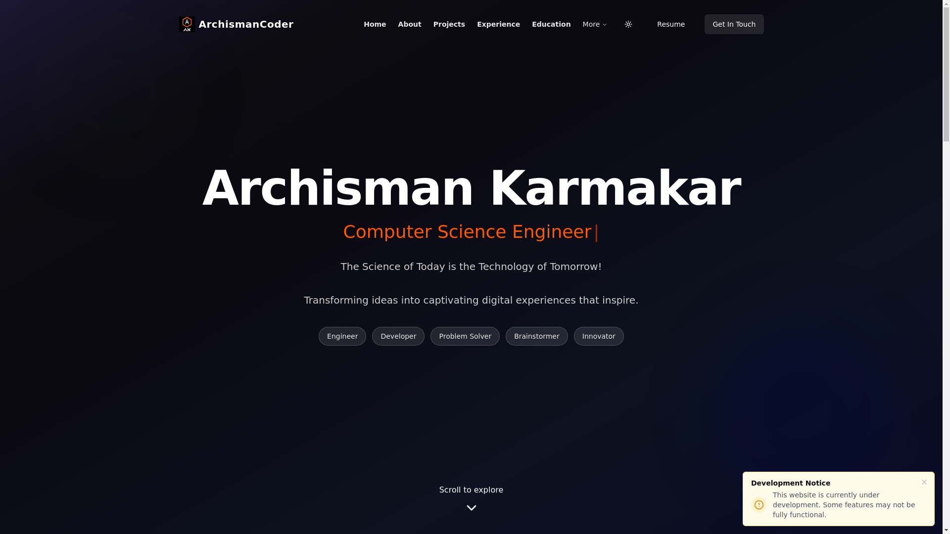 website screenshot of https://archismancoder-portfolio-website-lovabledev.pages.dev/