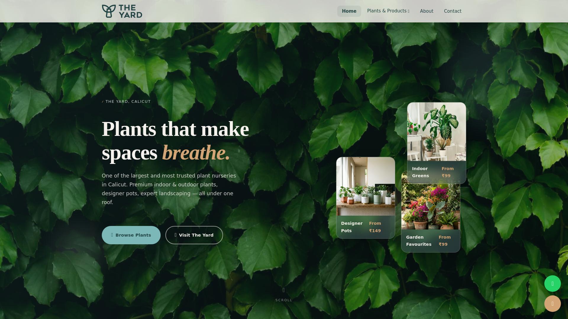 website screenshot of https://theyard.pages.dev/
