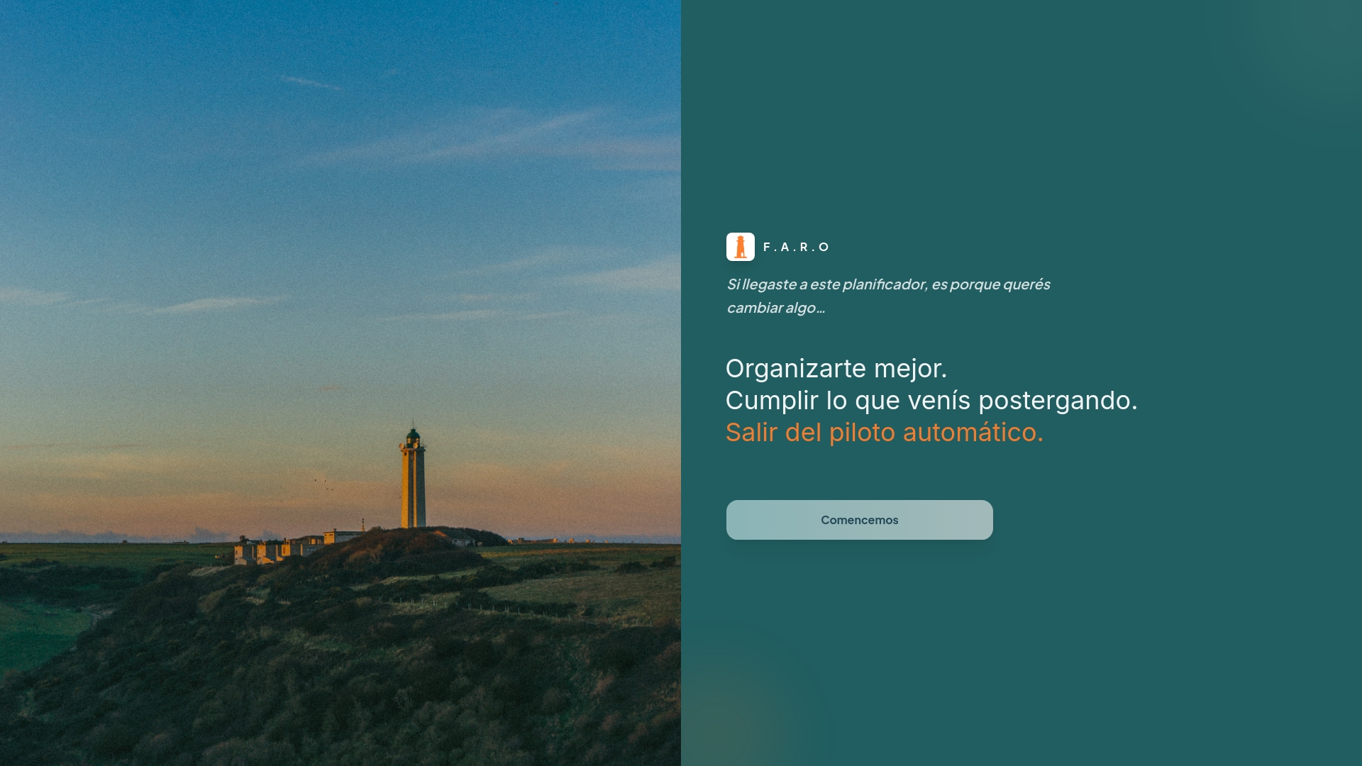 website screenshot of https://planificadorfaro.com/