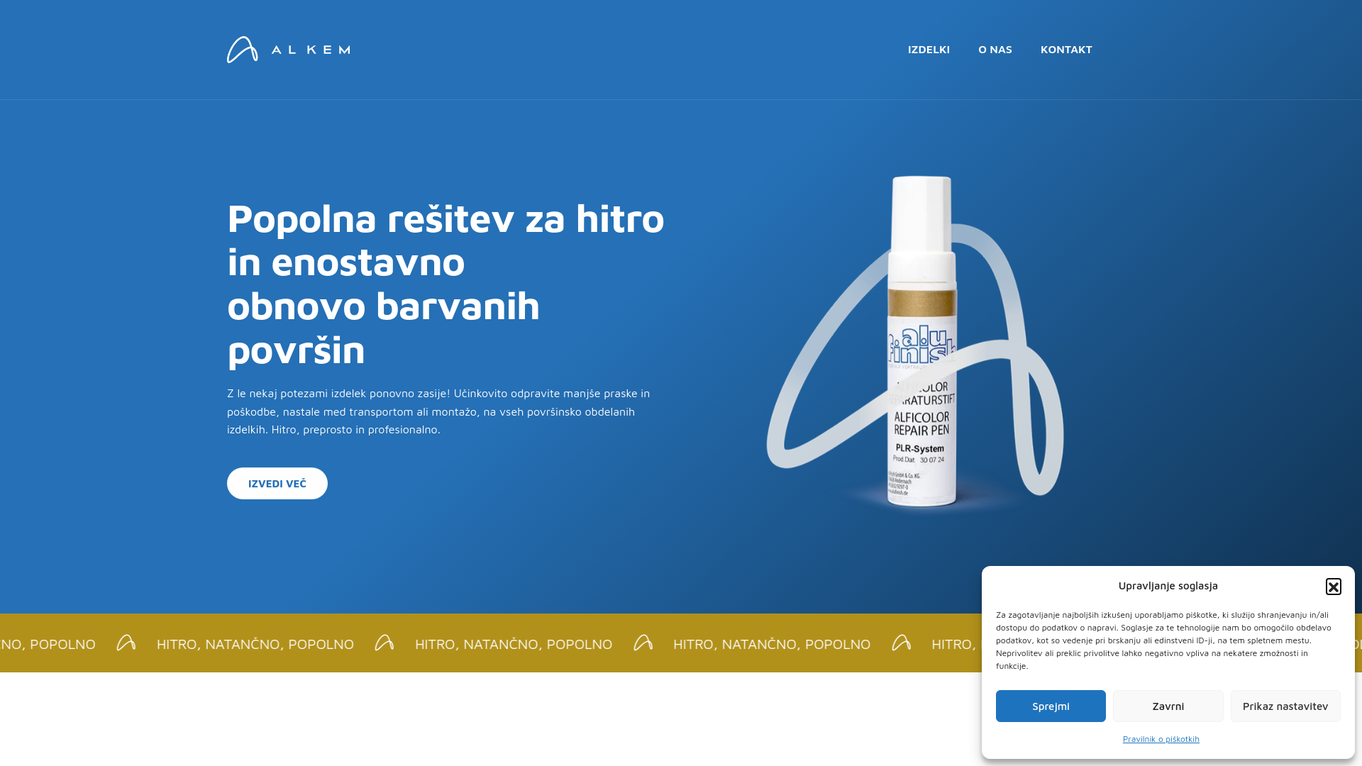 website screenshot of https://korektura.si/