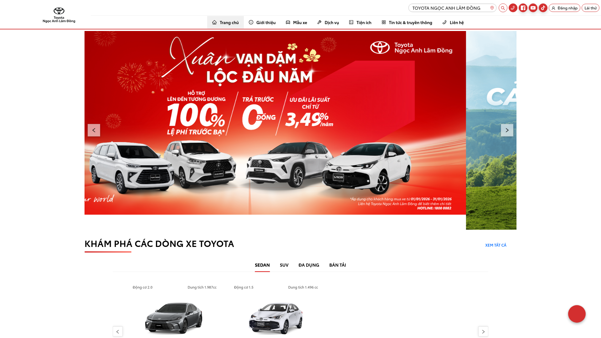 website screenshot of https://toyota-lamdong.com/