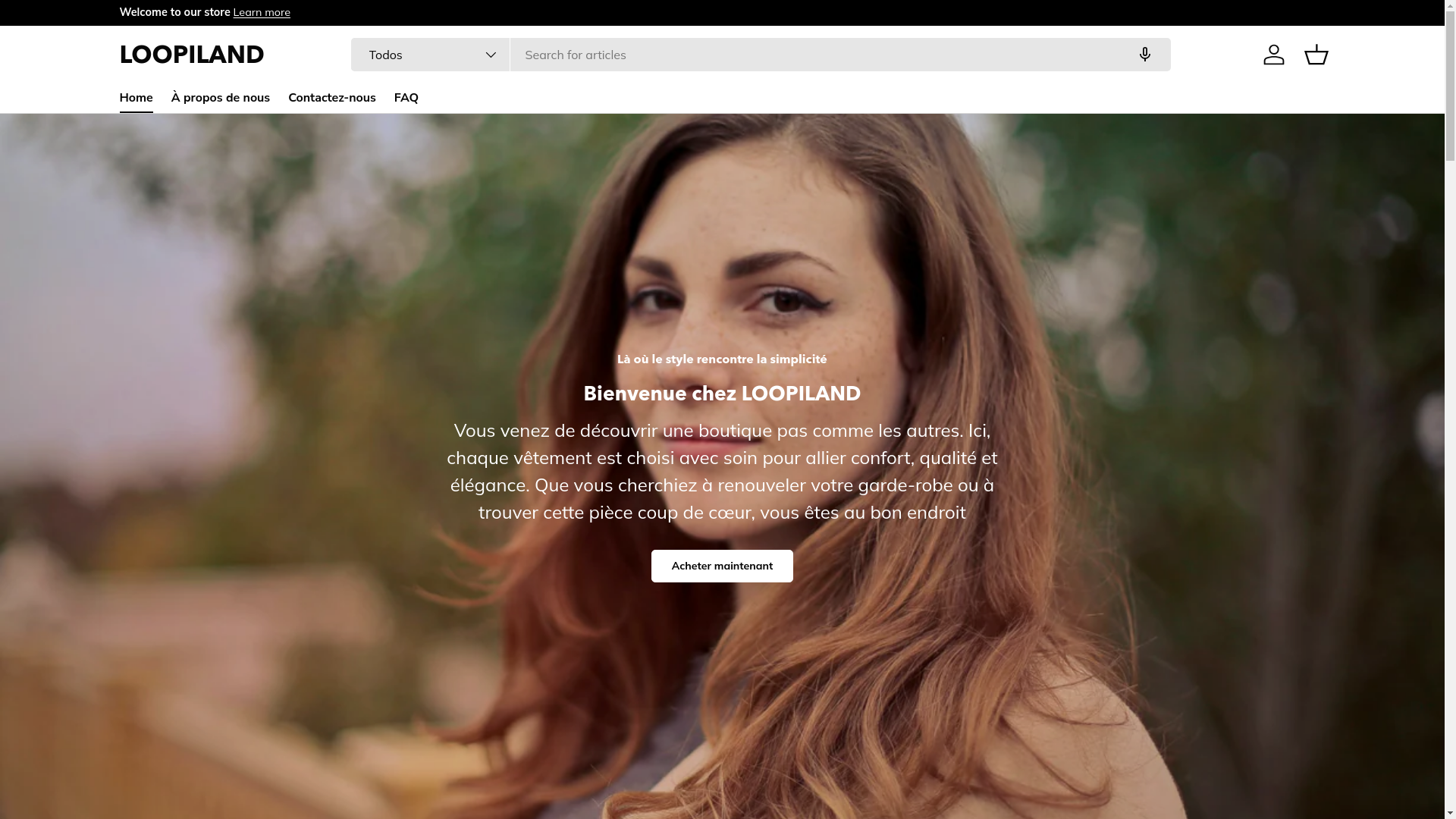 website screenshot of https://loopiland.shop/