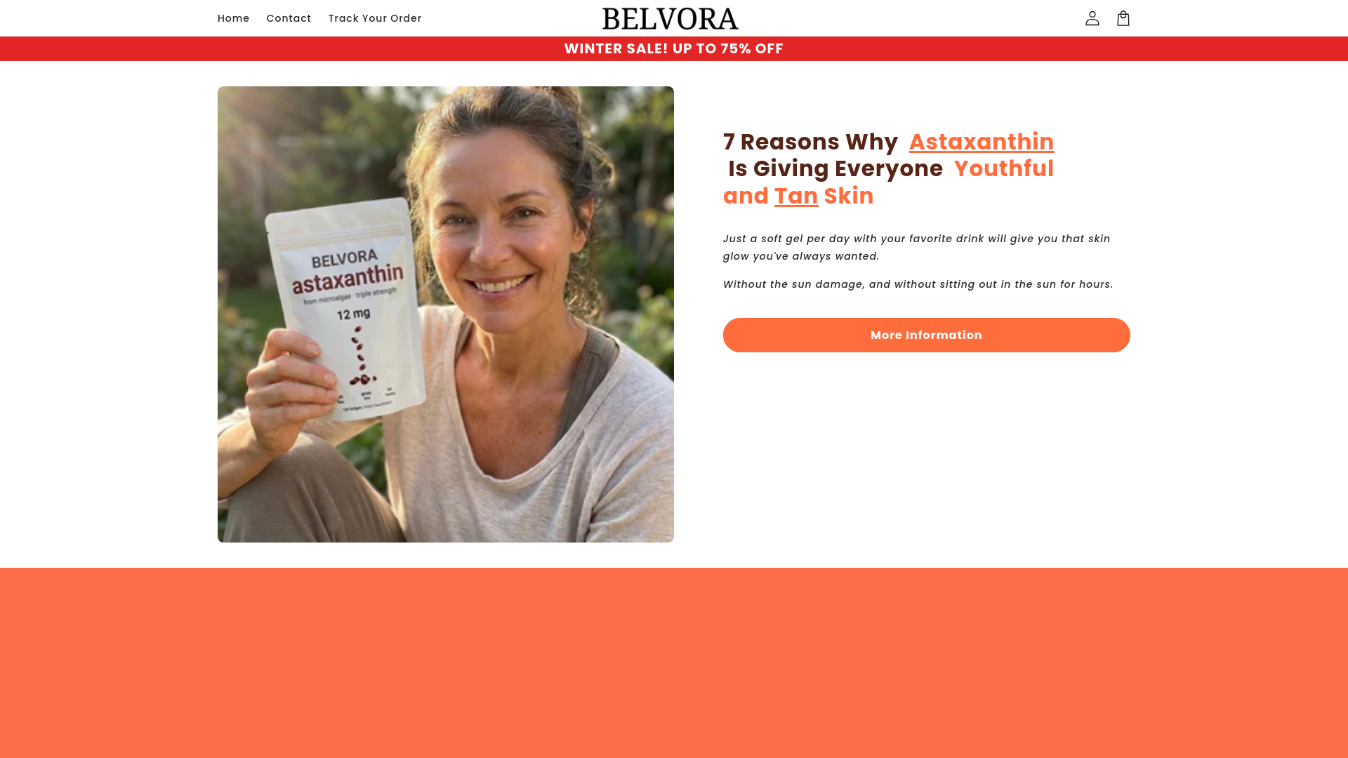 website screenshot of https://trybelvora.com/