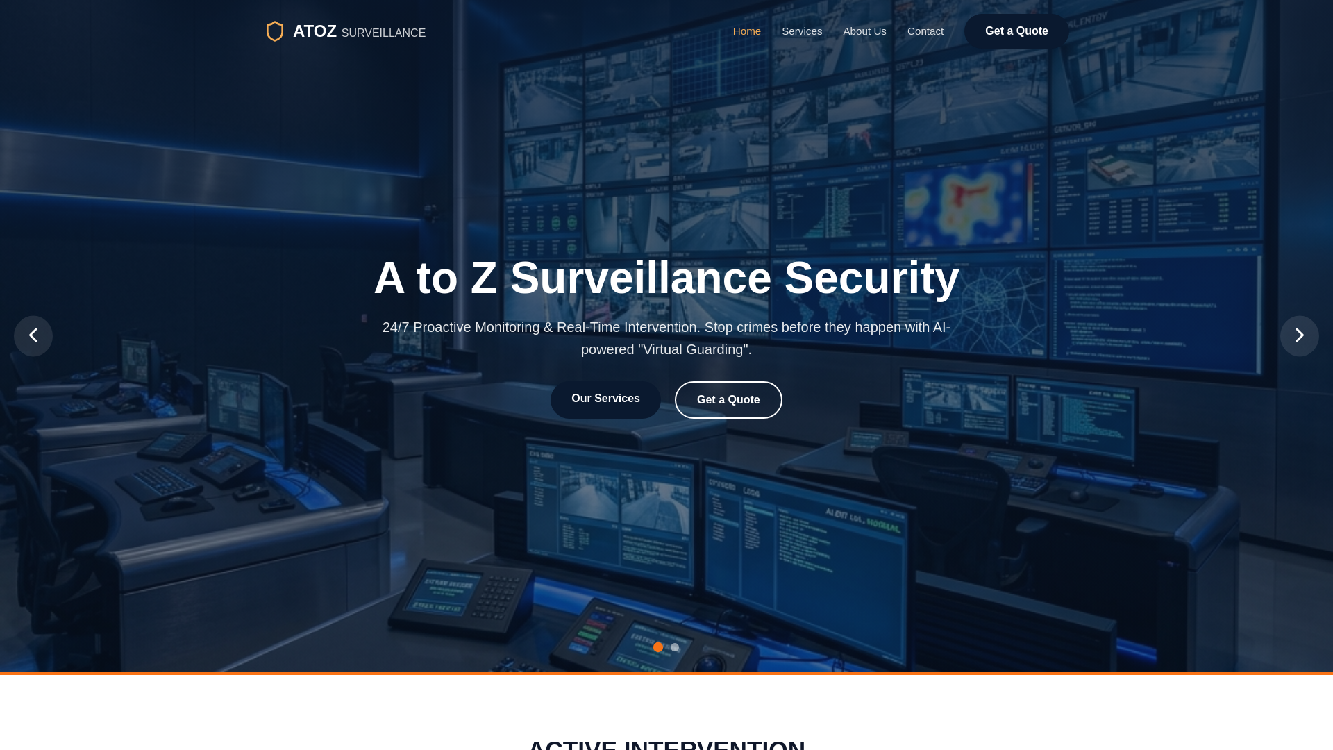 website screenshot of https://atozsurveillancesecurity.com