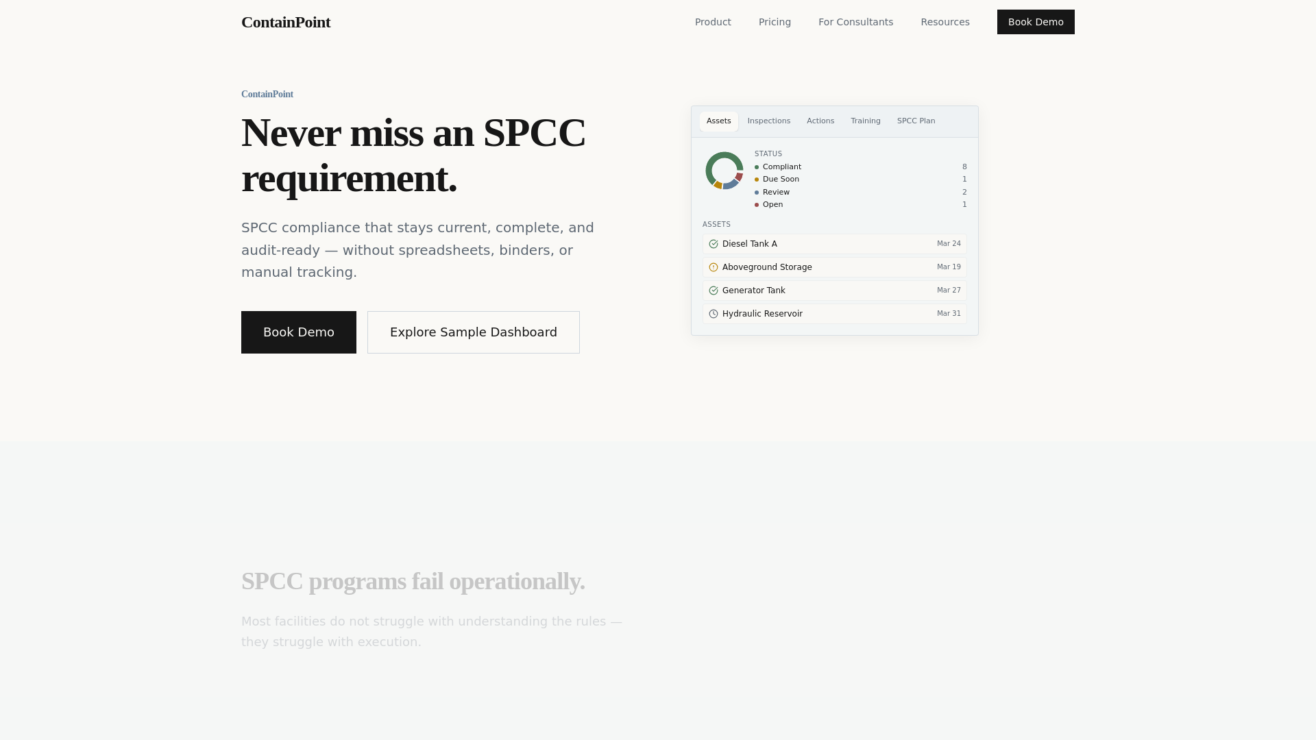 website screenshot of https://containpoint.com/