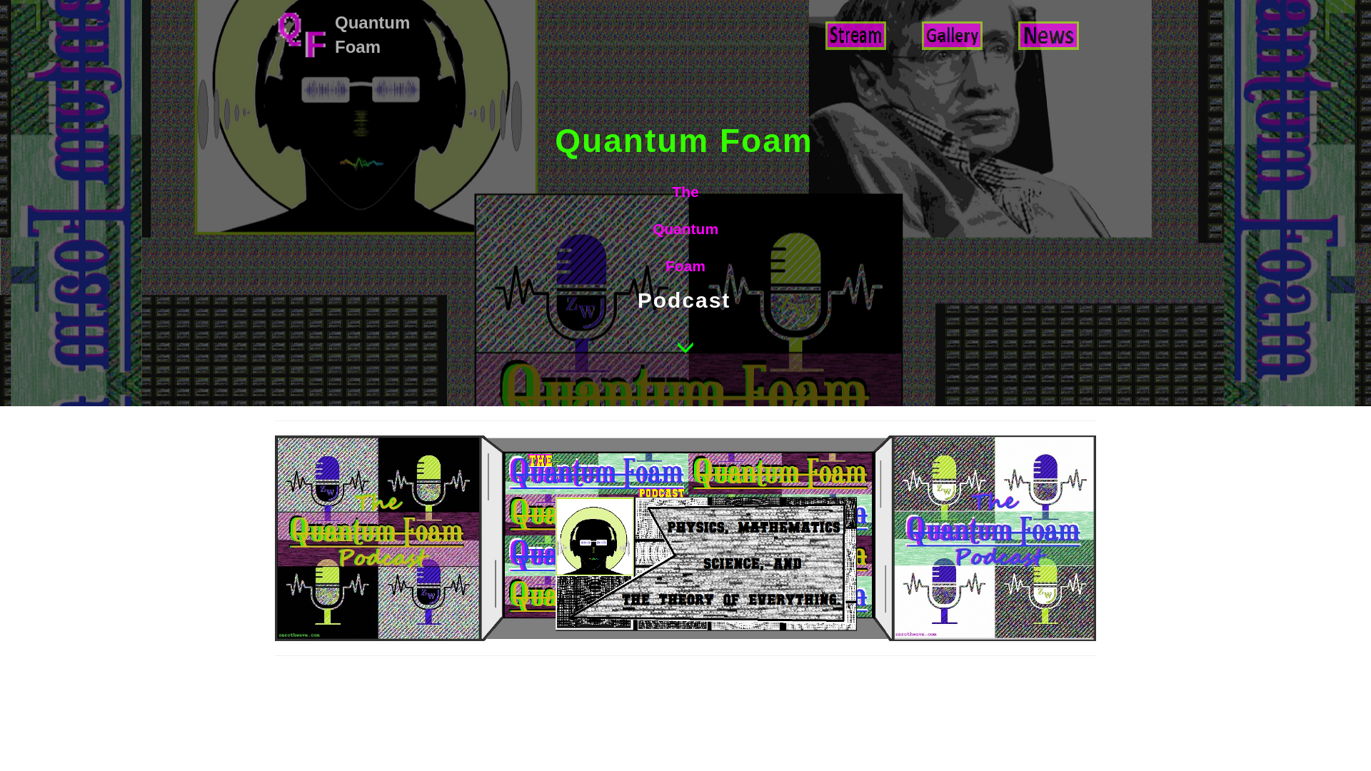 website screenshot of https://quantumfoampodcast.com