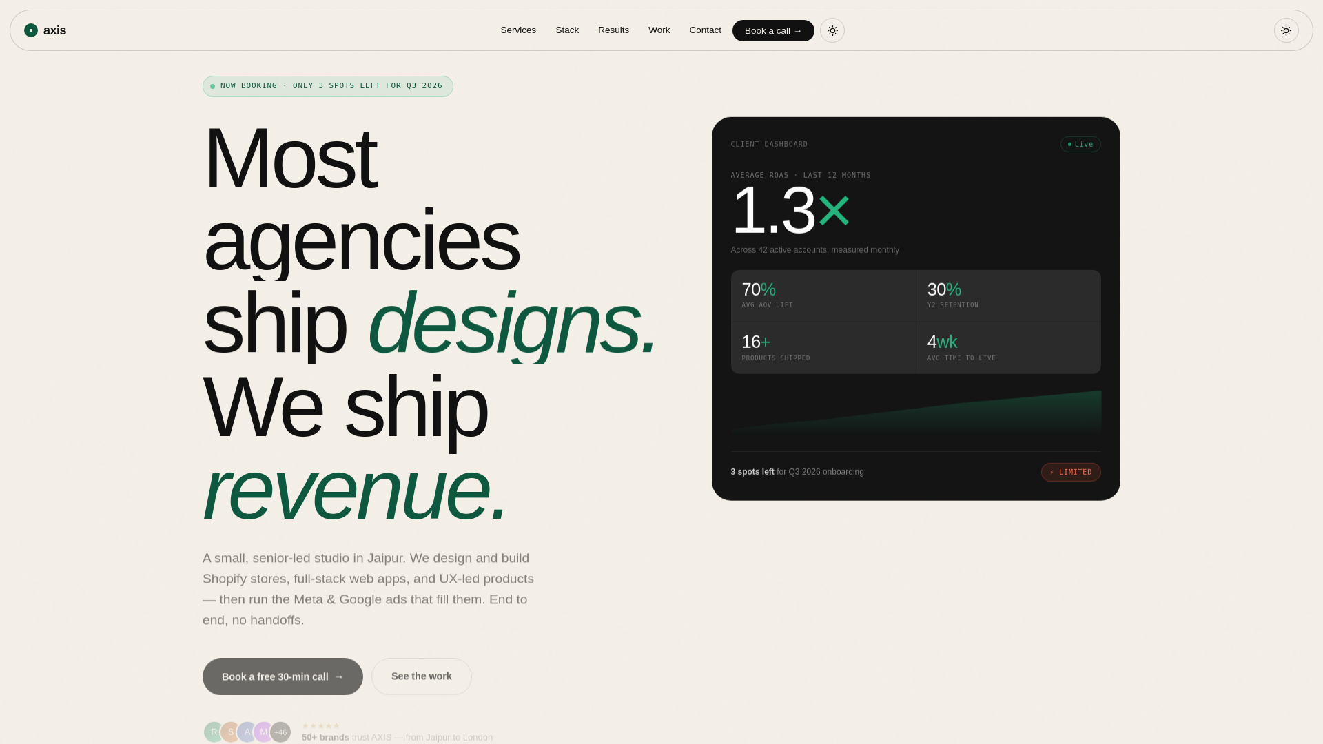 website screenshot of https://axisstudios.in/