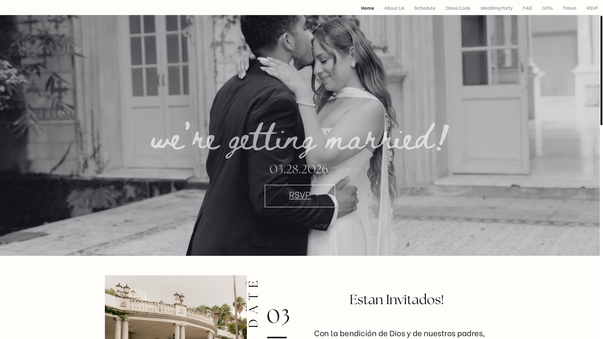 website screenshot of https://theandradewedding-jb.com/