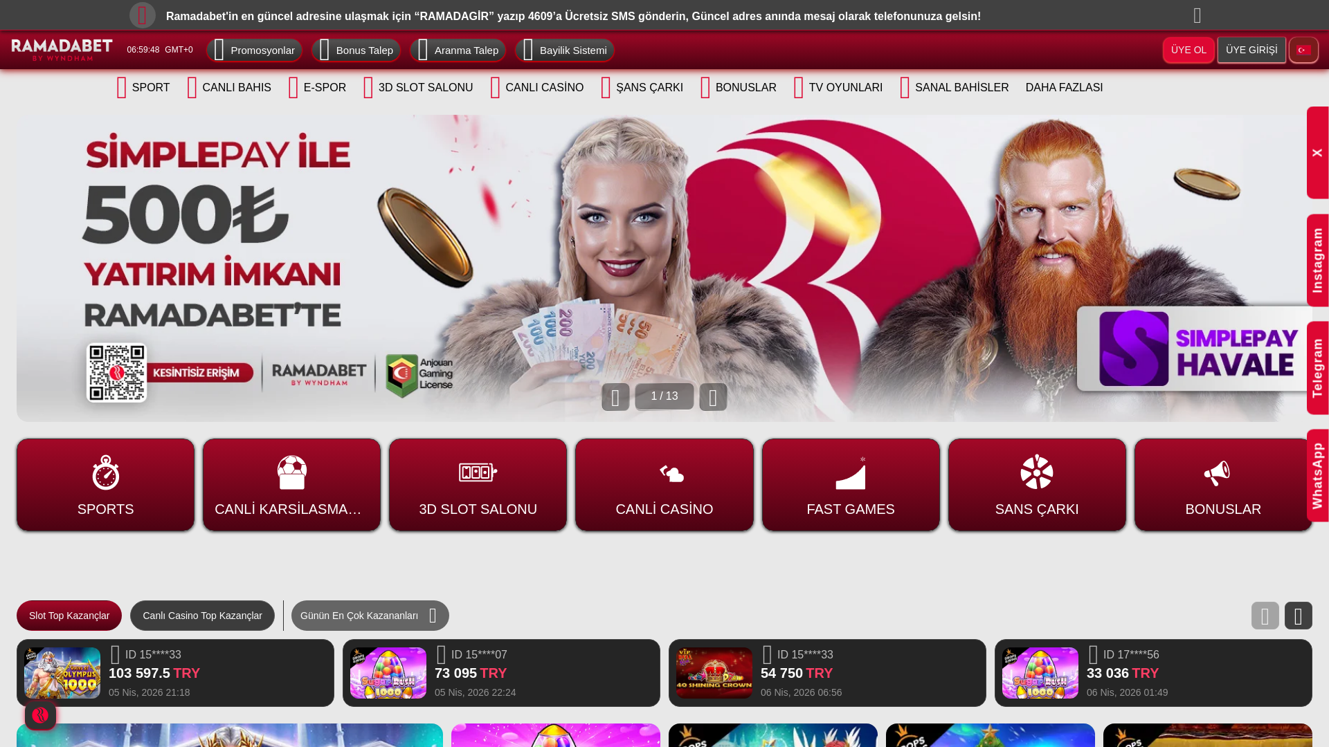 website screenshot of https://ramadabet188.com