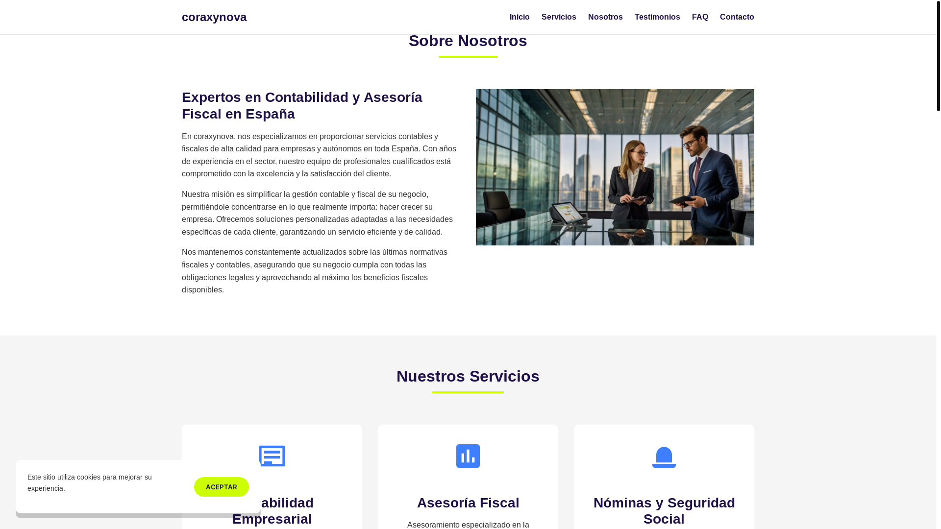 website screenshot of https://coraxynova.com/