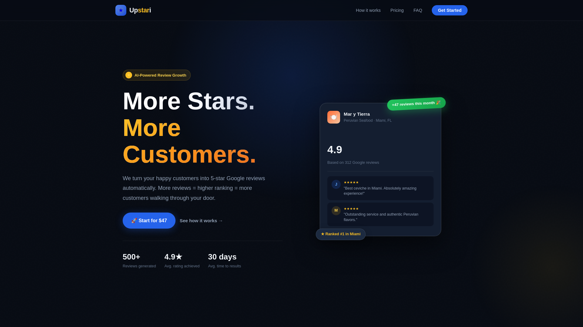 website screenshot of https://upstari.com