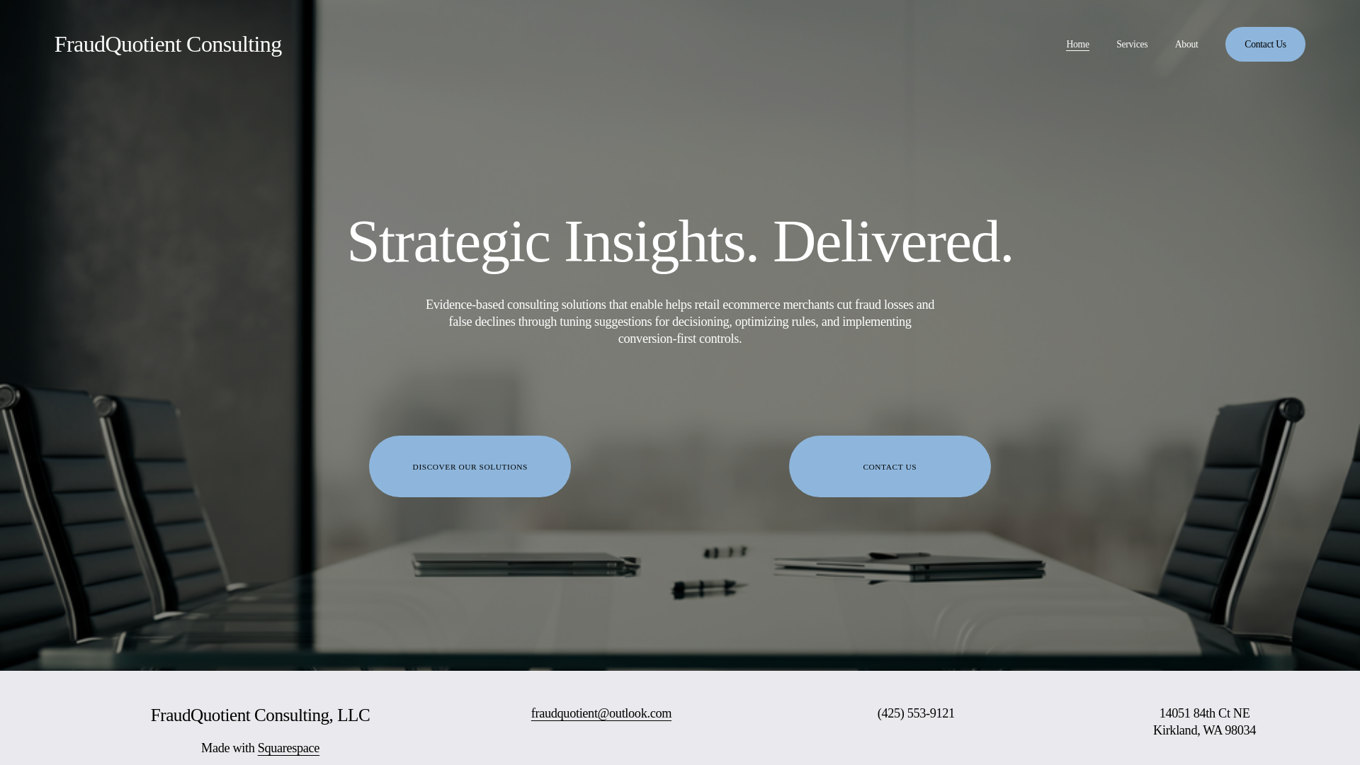 website screenshot of https://fraudquotient.com