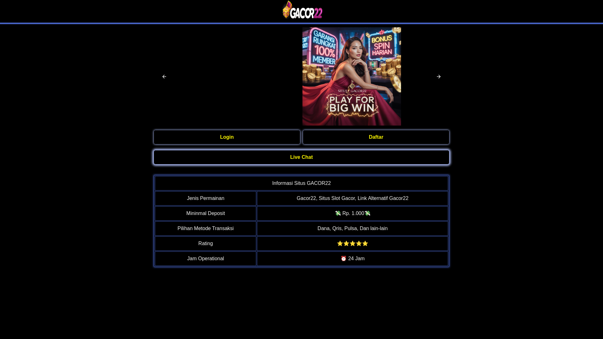 website screenshot of https://gacor22-slot-bg1.pages.dev/