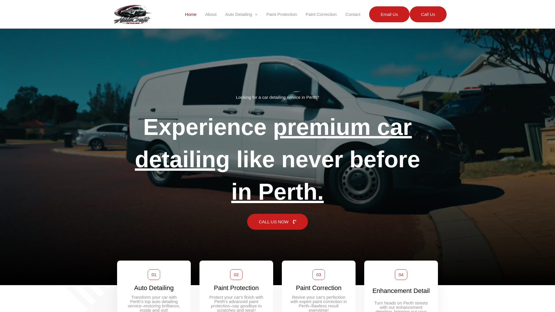website screenshot of https://autocraftdetailing.com.au