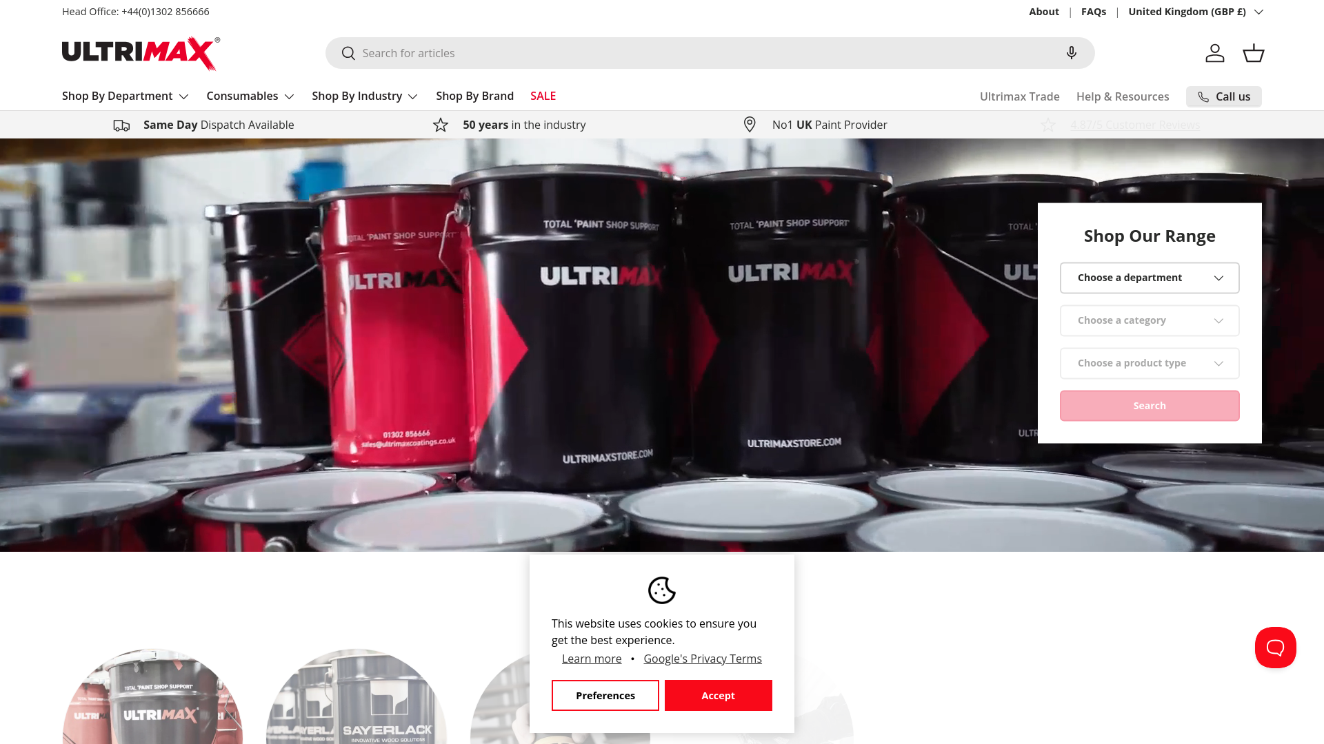 website screenshot of https://ultrimaxstore.nl/